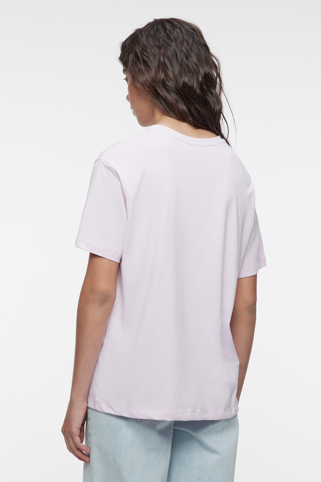 Футболка свободная хлопковая с принтом и надписями - цвет розовый - 4