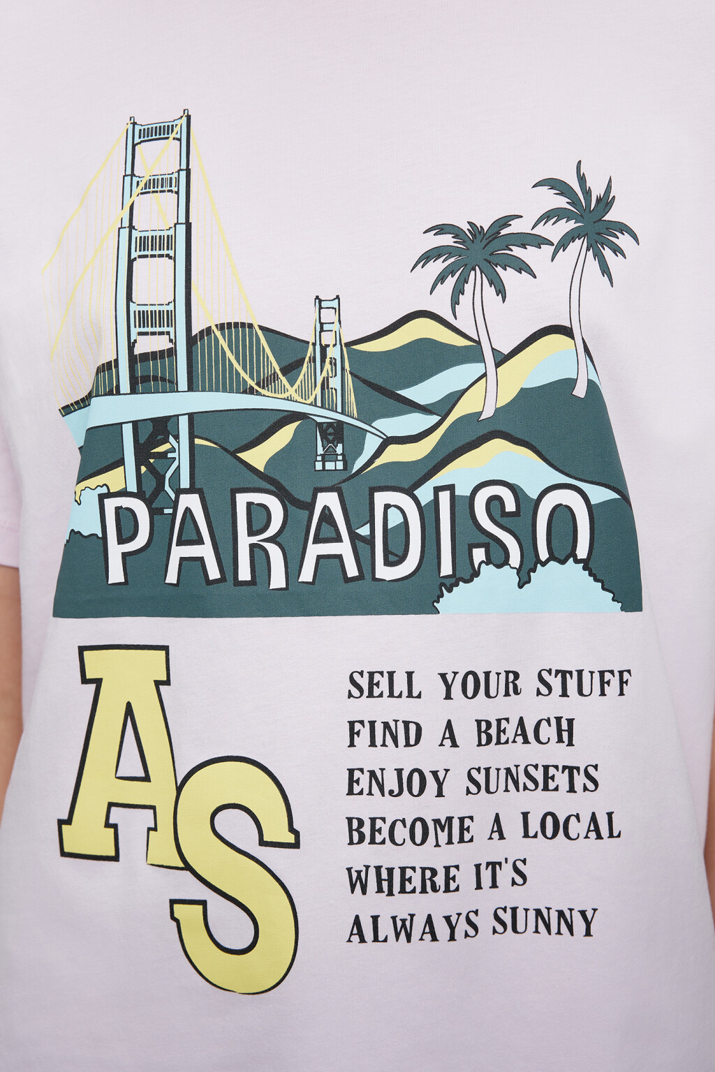 Футболка свободная хлопковая с принтом и надписями - цвет розовый - 5