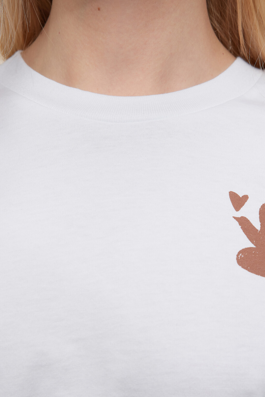 Футболка oversize хлопковая с принтом на спине - цвет белый - 5