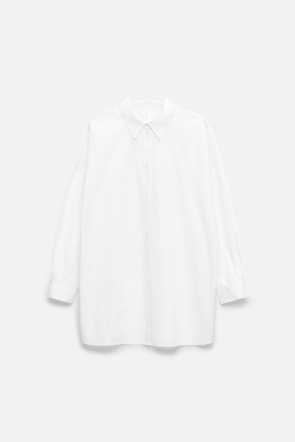 Рубашка oversize хлопковая в пижамном стиле - цвет белый - 10