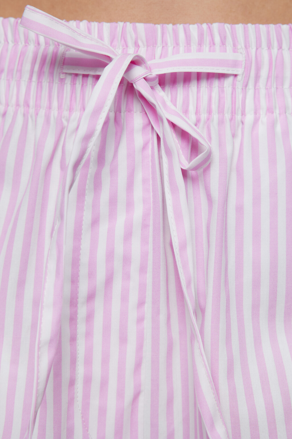 Шорты А-силуэта мини хлопковые в пижамном стиле - цвет розовый - 5