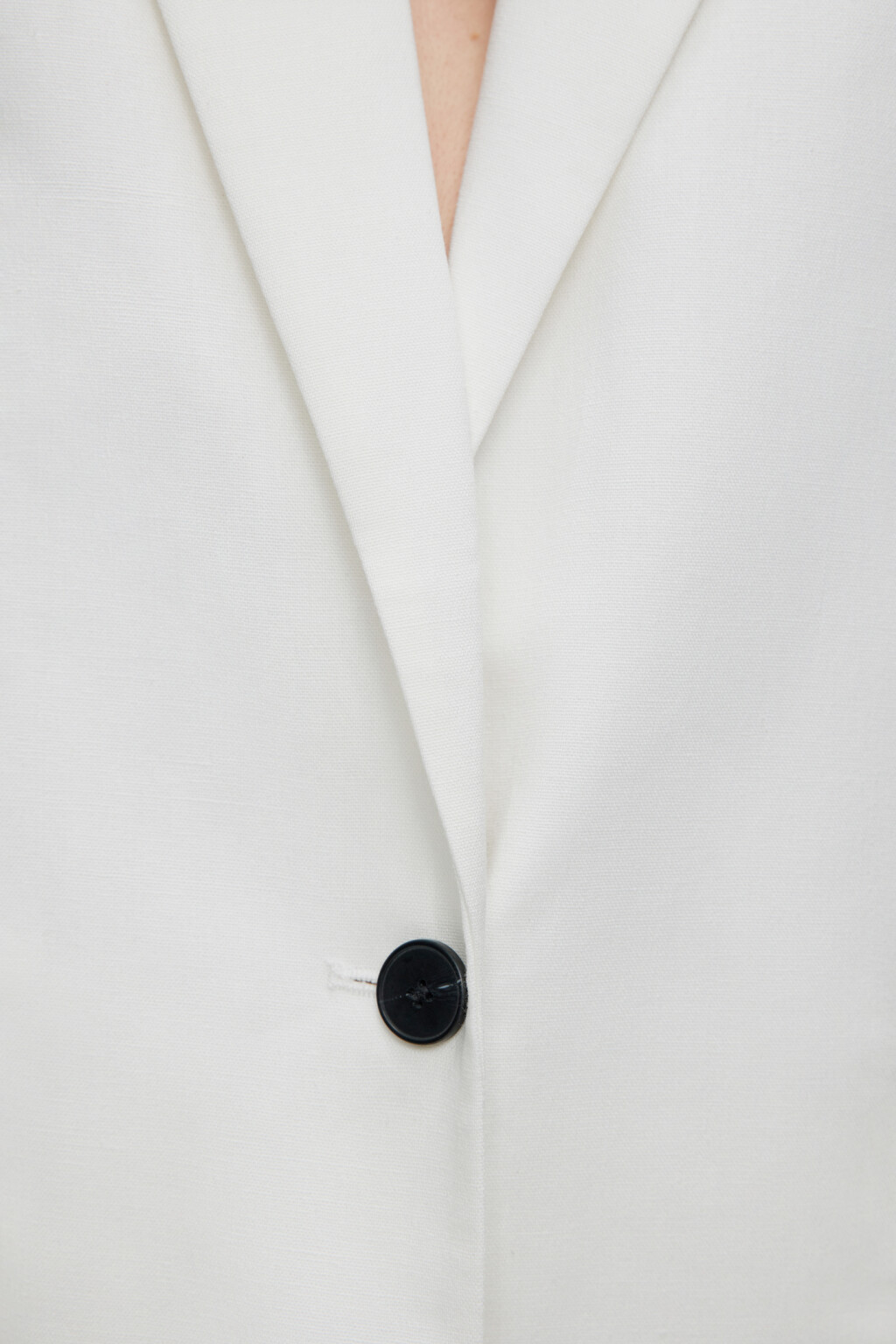 Пиджак прямой однобортный из льняной ткани - цвет белый - 6