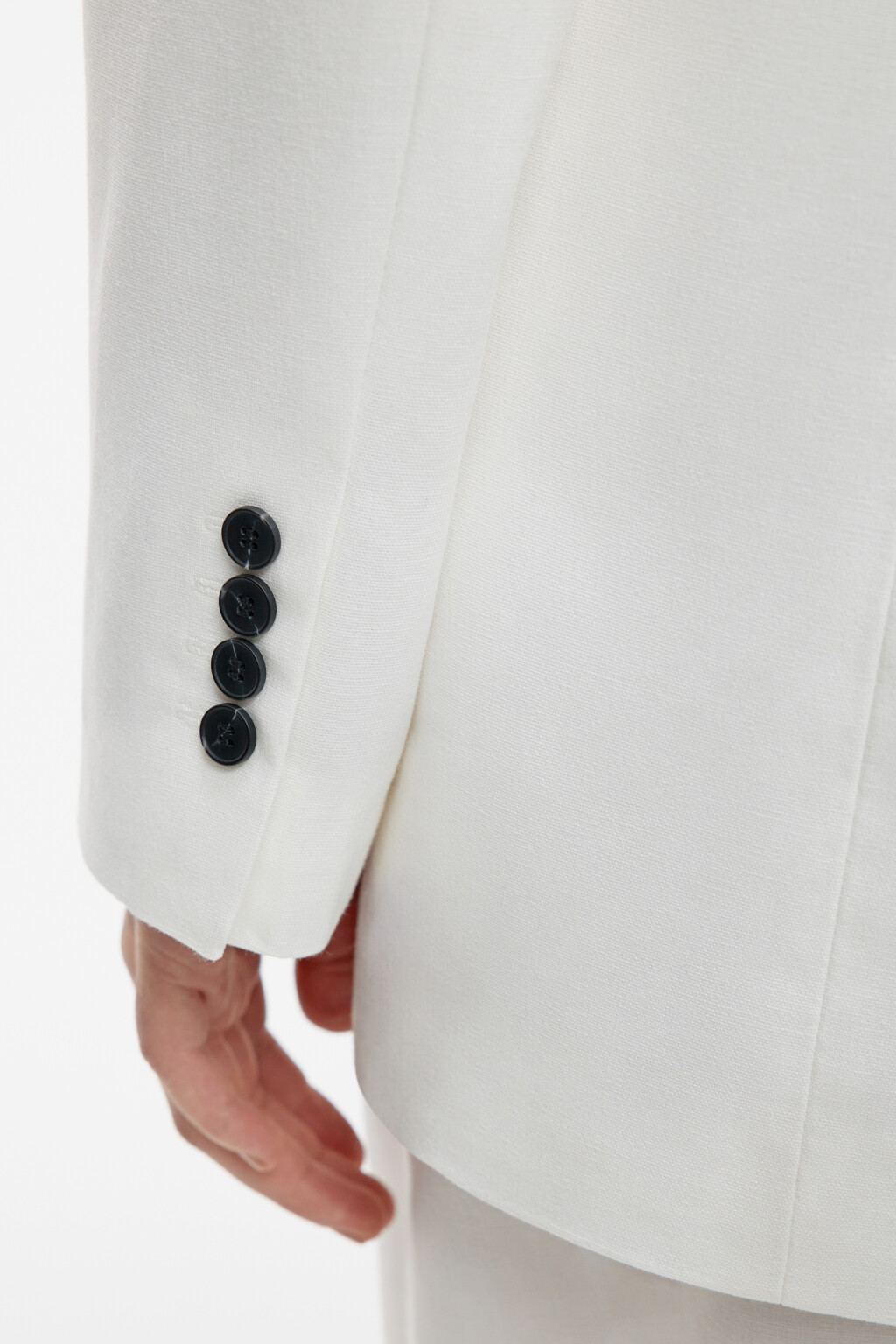 Пиджак прямой однобортный из льняной ткани - цвет белый - 7