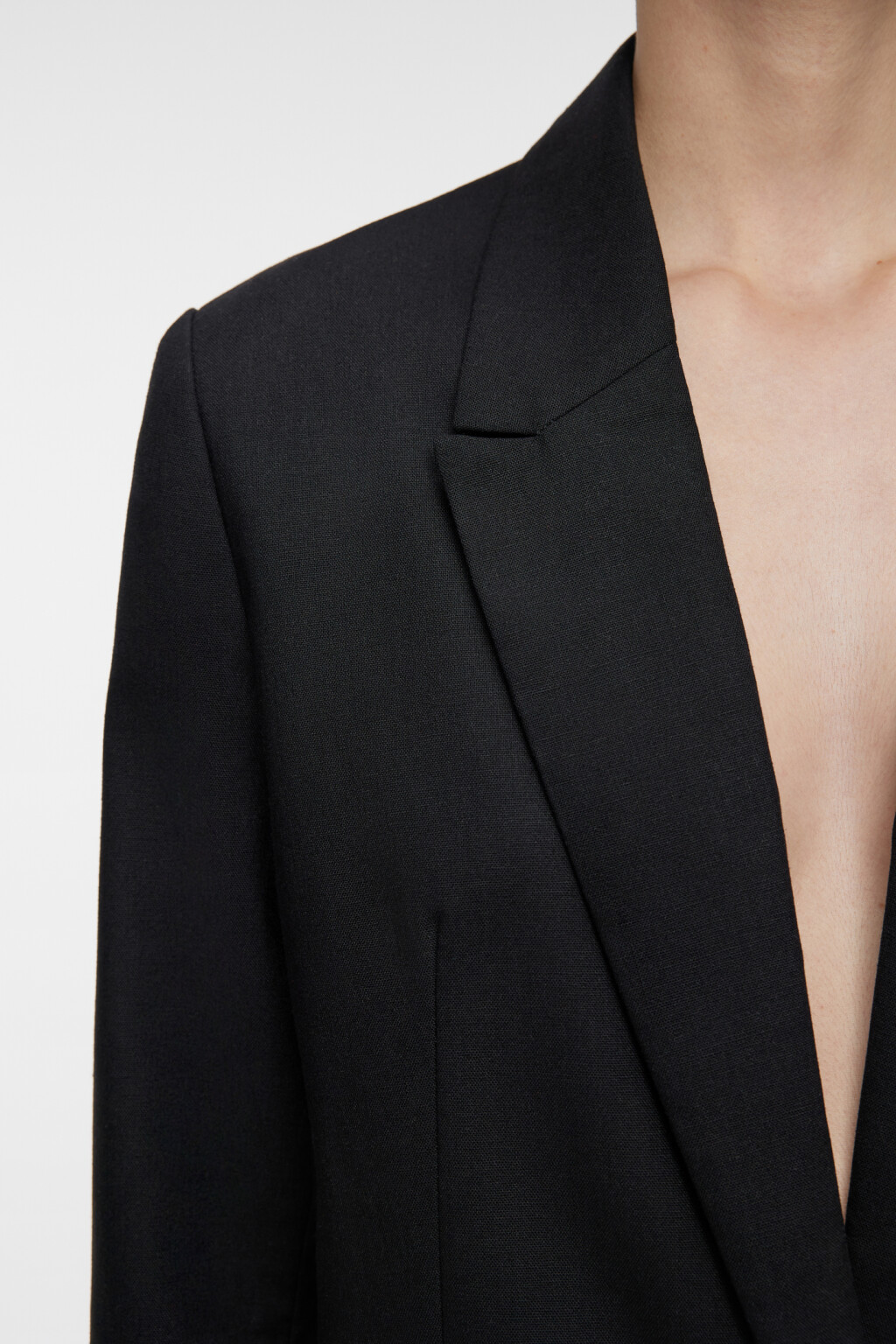 Пиджак прямой однобортный из льняной ткани - цвет черный - 5