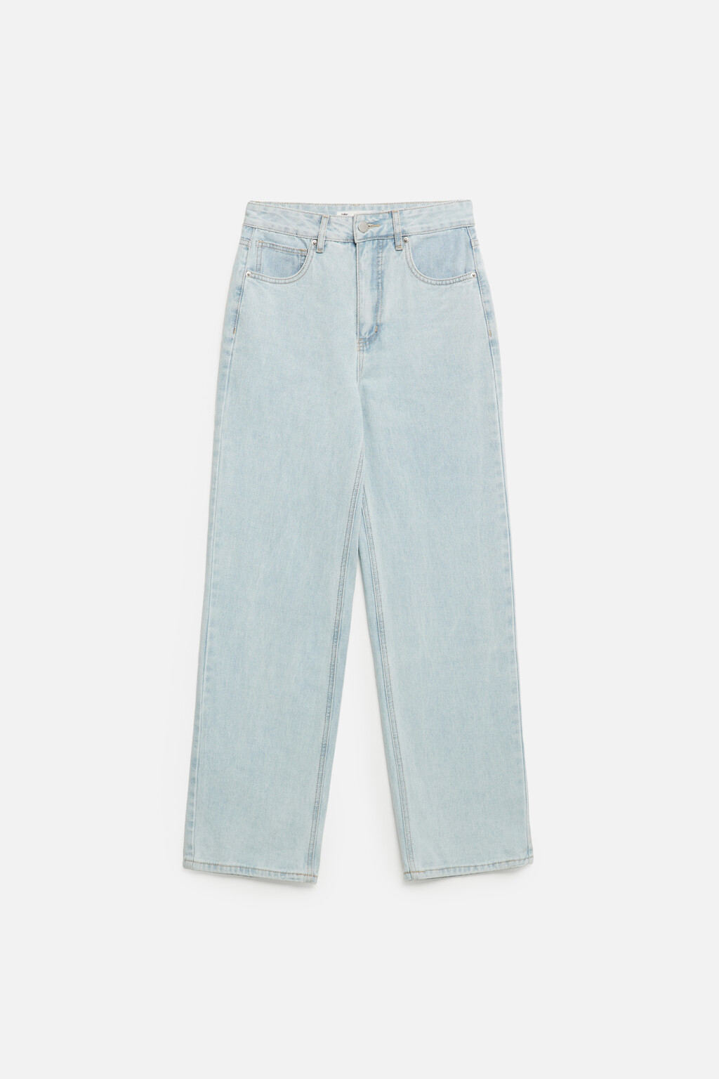 Джинсы straight прямые с высокой посадкой - цвет голубой - 7