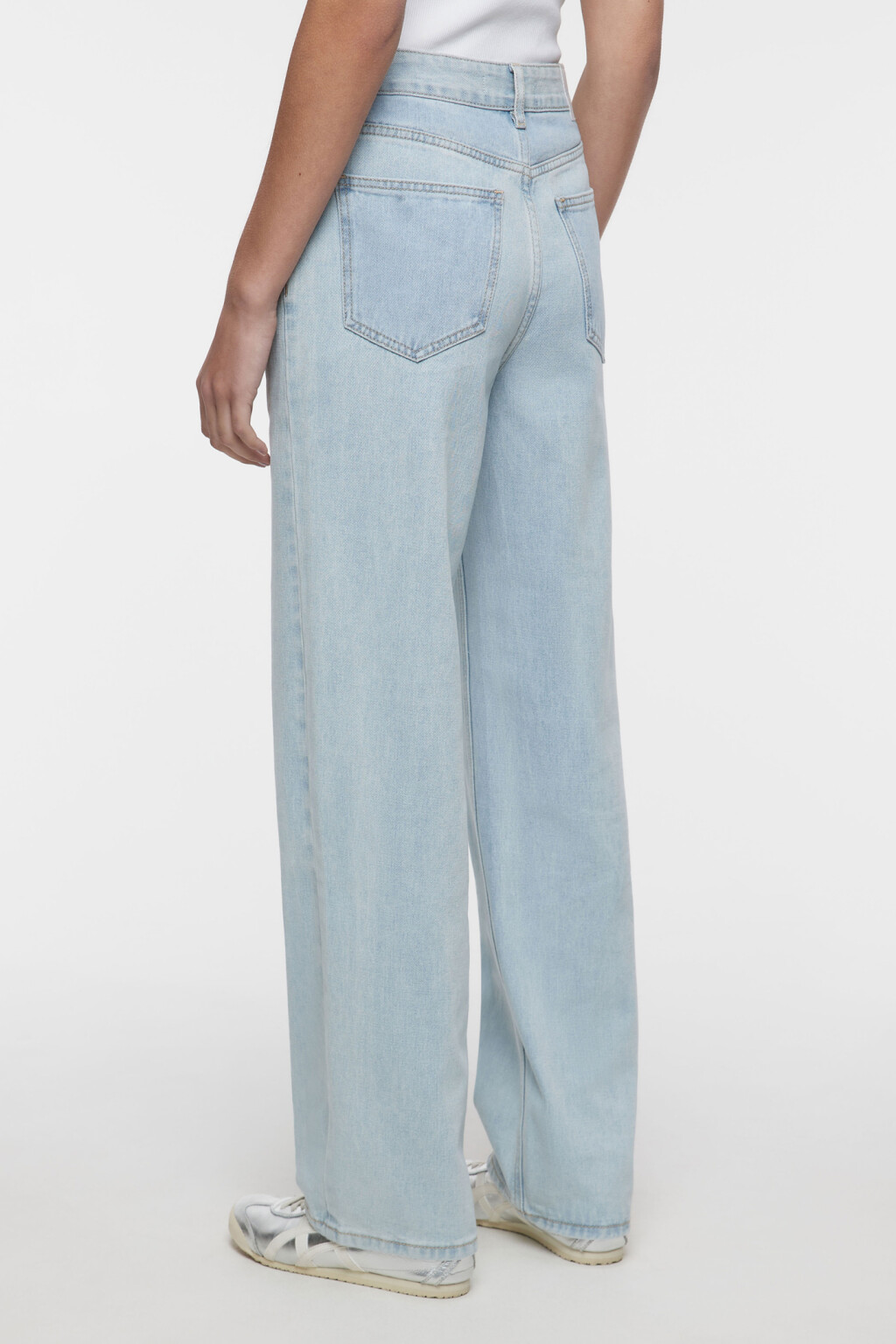 Джинсы straight прямые с высокой посадкой - цвет голубой - 3