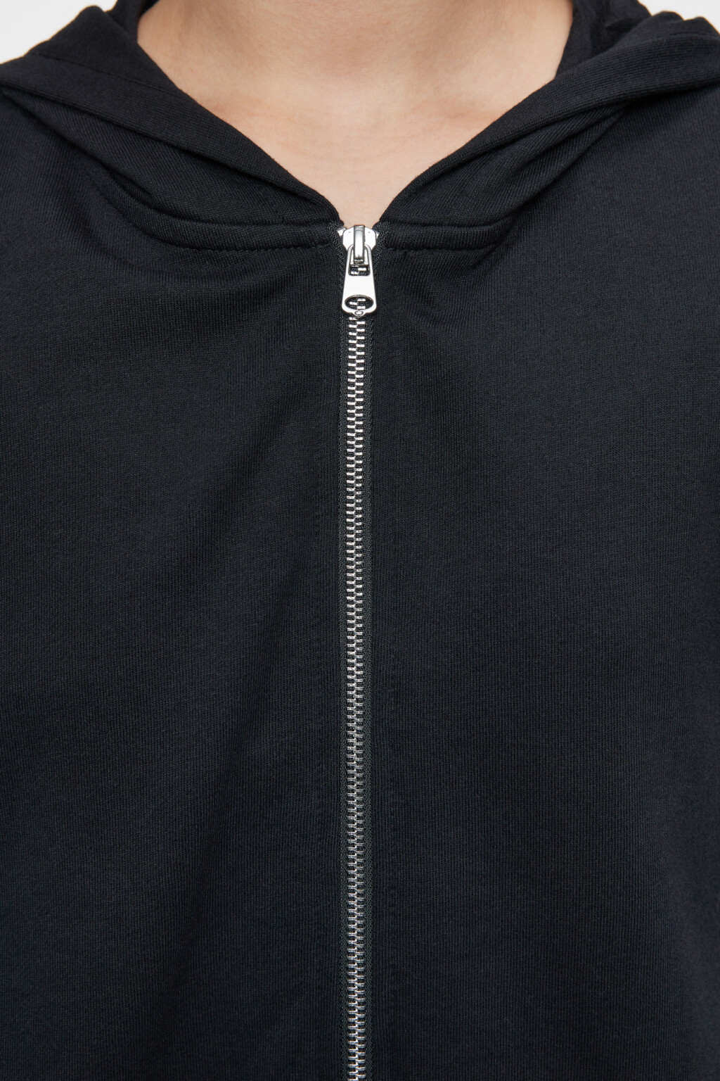 Толстовка oversize хлопковая на молнии с капюшоном - цвет черный - 5