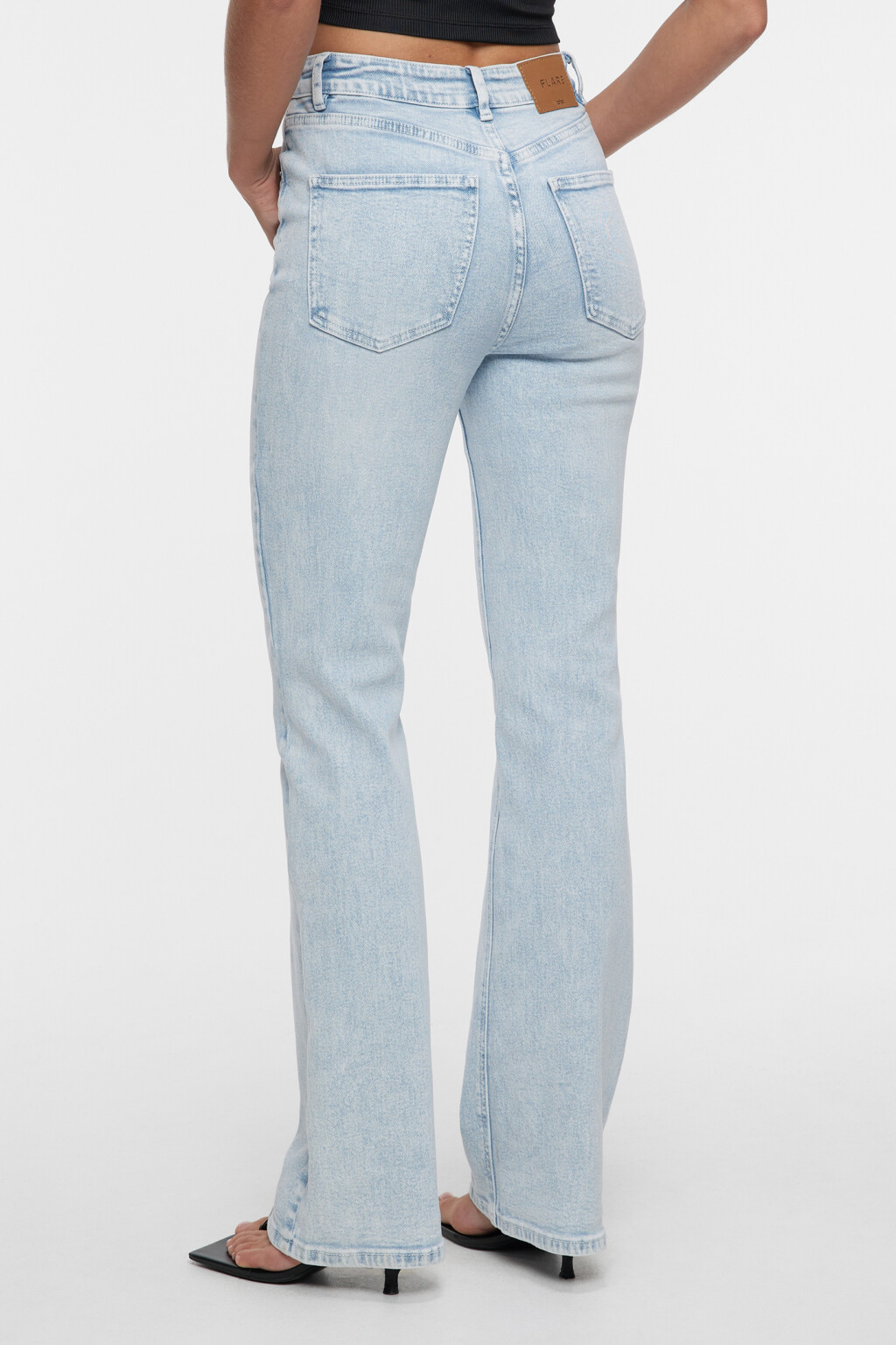 Джинсы flare расклешенные с завышенной посадкой - цвет голубой - 3