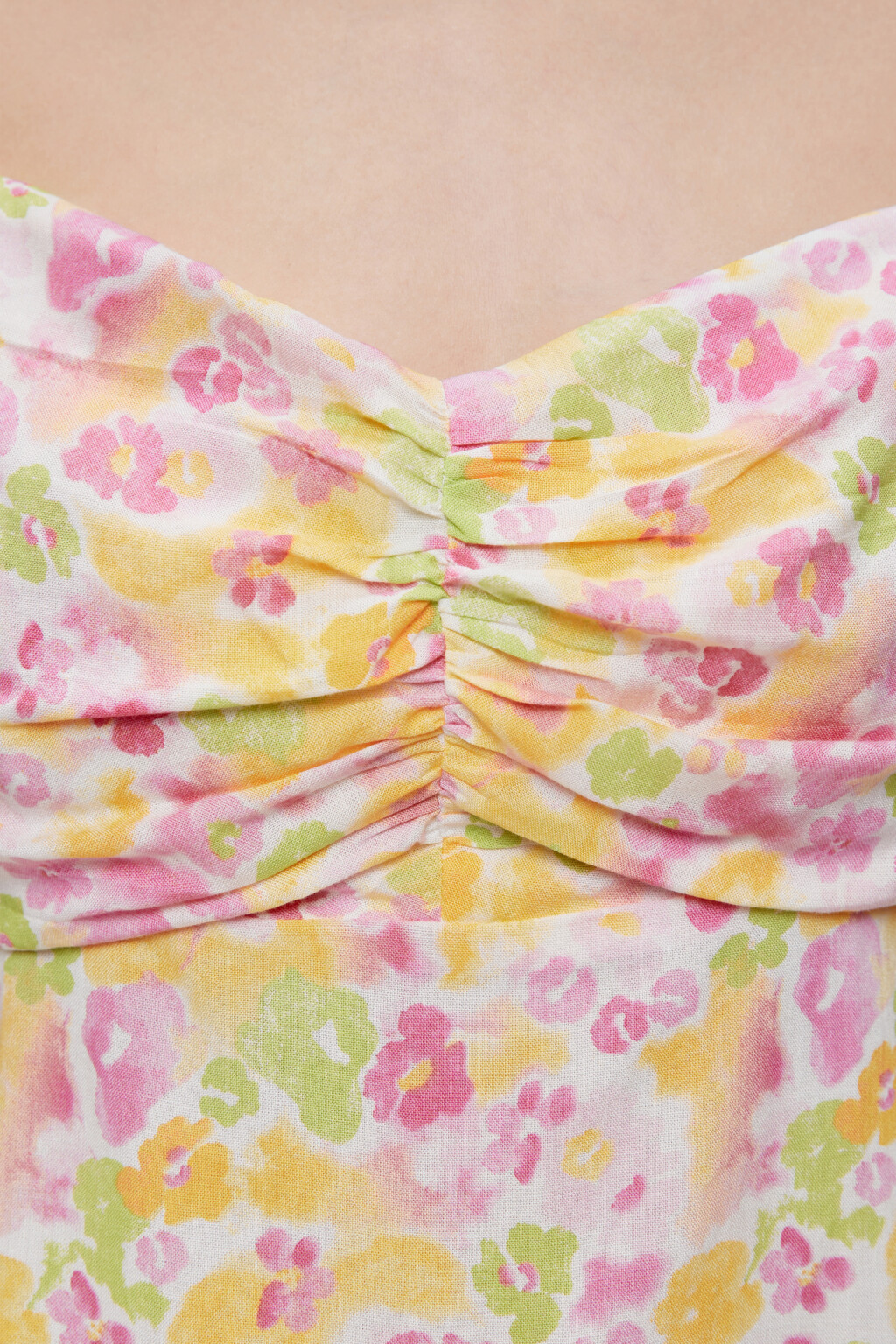 Платье baby-doll приталенное вискозное с вырезом-каре - цвет мультиколор - 5