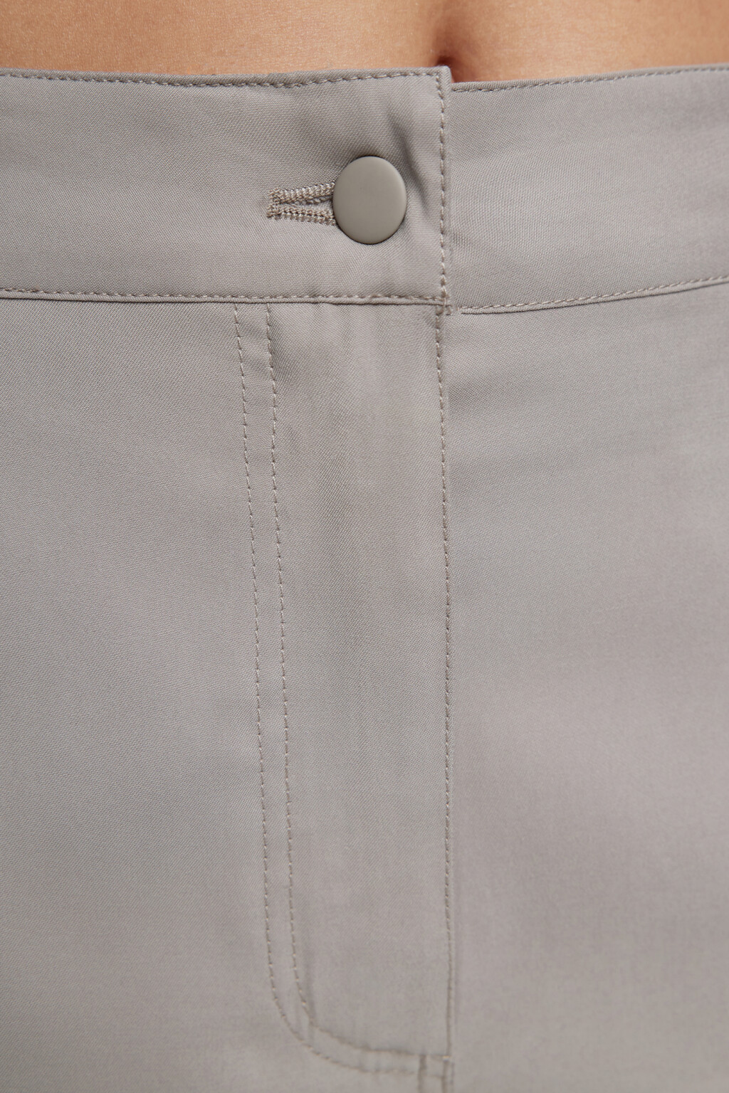 Брюки карго вискозные прямые с высокой посадкой - цвет бежевый - 5