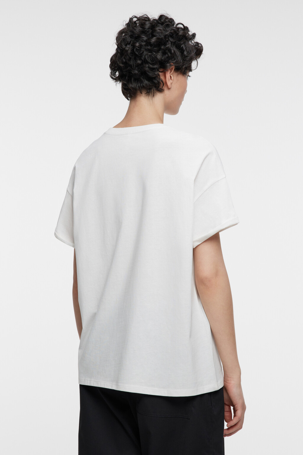 Футболка oversize хлопковая с принтом и надписью - цвет белый - 3