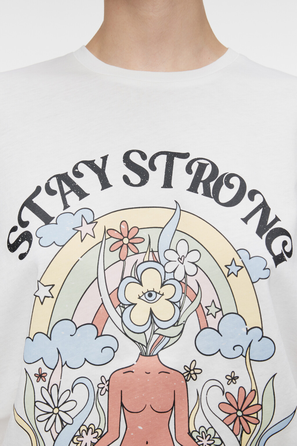 Футболка oversize хлопковая с принтом и надписью - цвет белый - 5