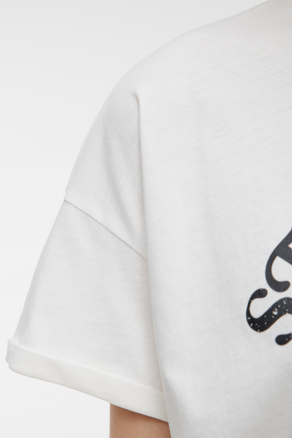 Футболка oversize хлопковая с принтом и надписью - цвет белый - 6