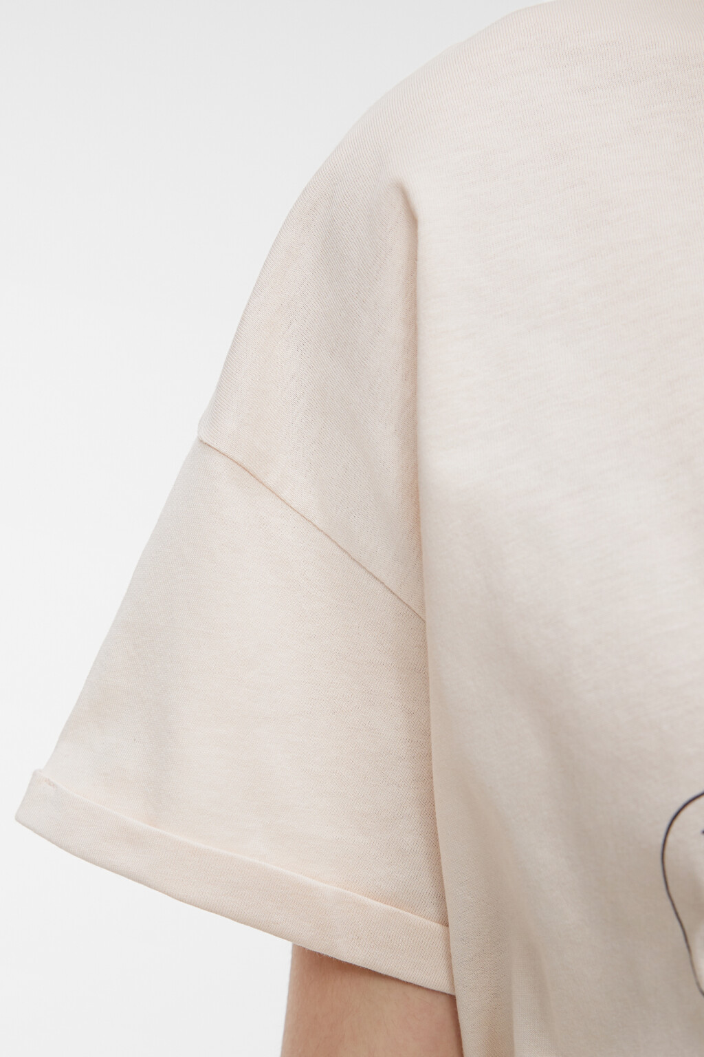 Футболка oversize хлопковая с принтом и надписью - цвет бежевый - 6