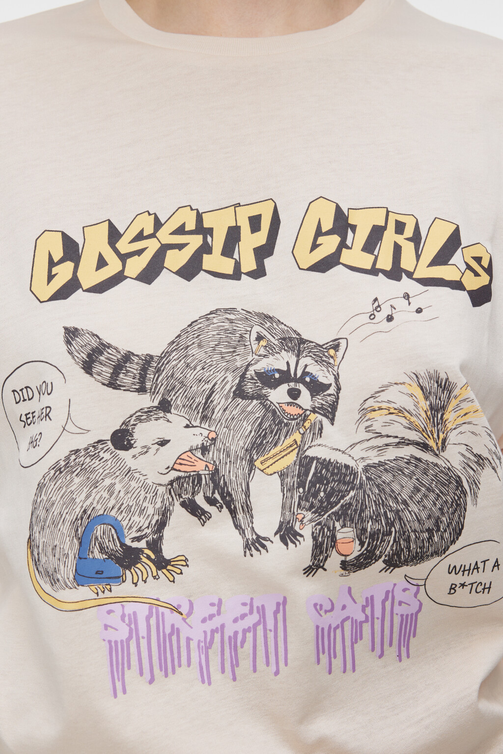 Футболка oversize хлопковая с принтом и надписью - цвет бежевый - 7