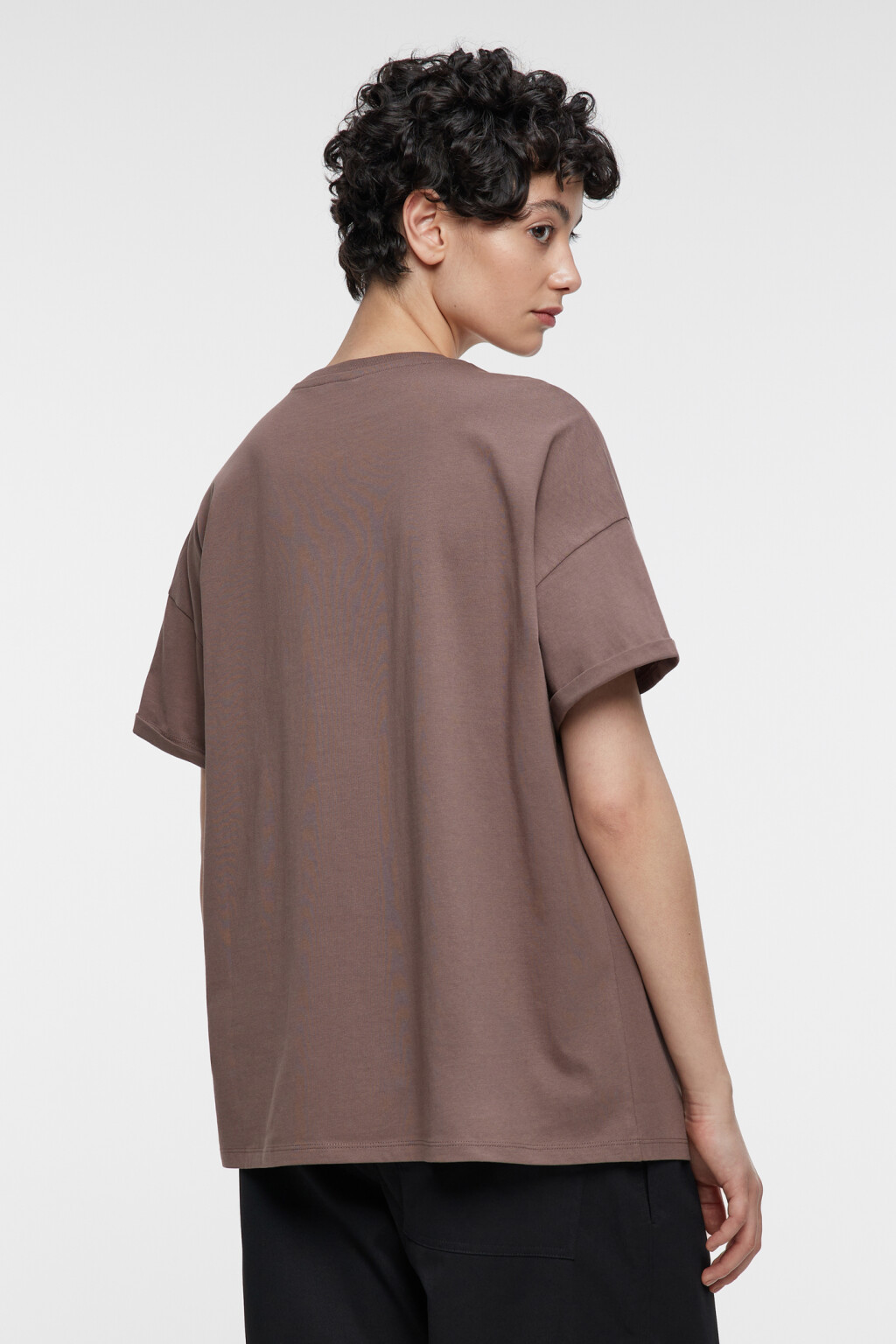 Футболка oversize хлопковая с принтом и надписью - цвет бежевый - 4