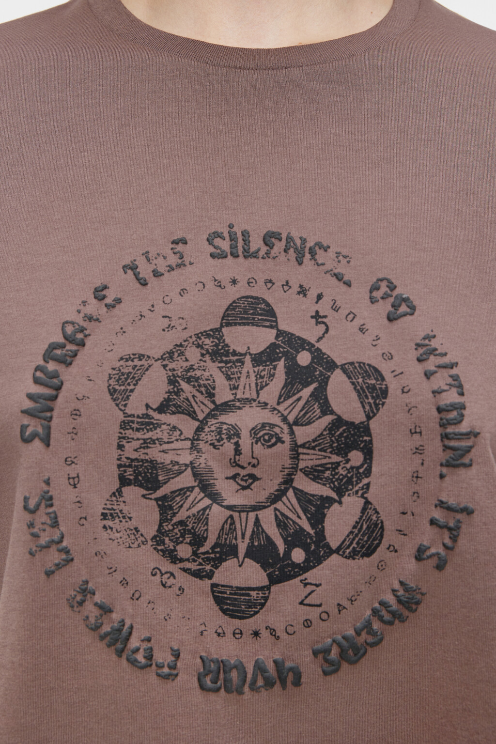 Футболка oversize хлопковая с принтом и надписью - цвет бежевый - 6