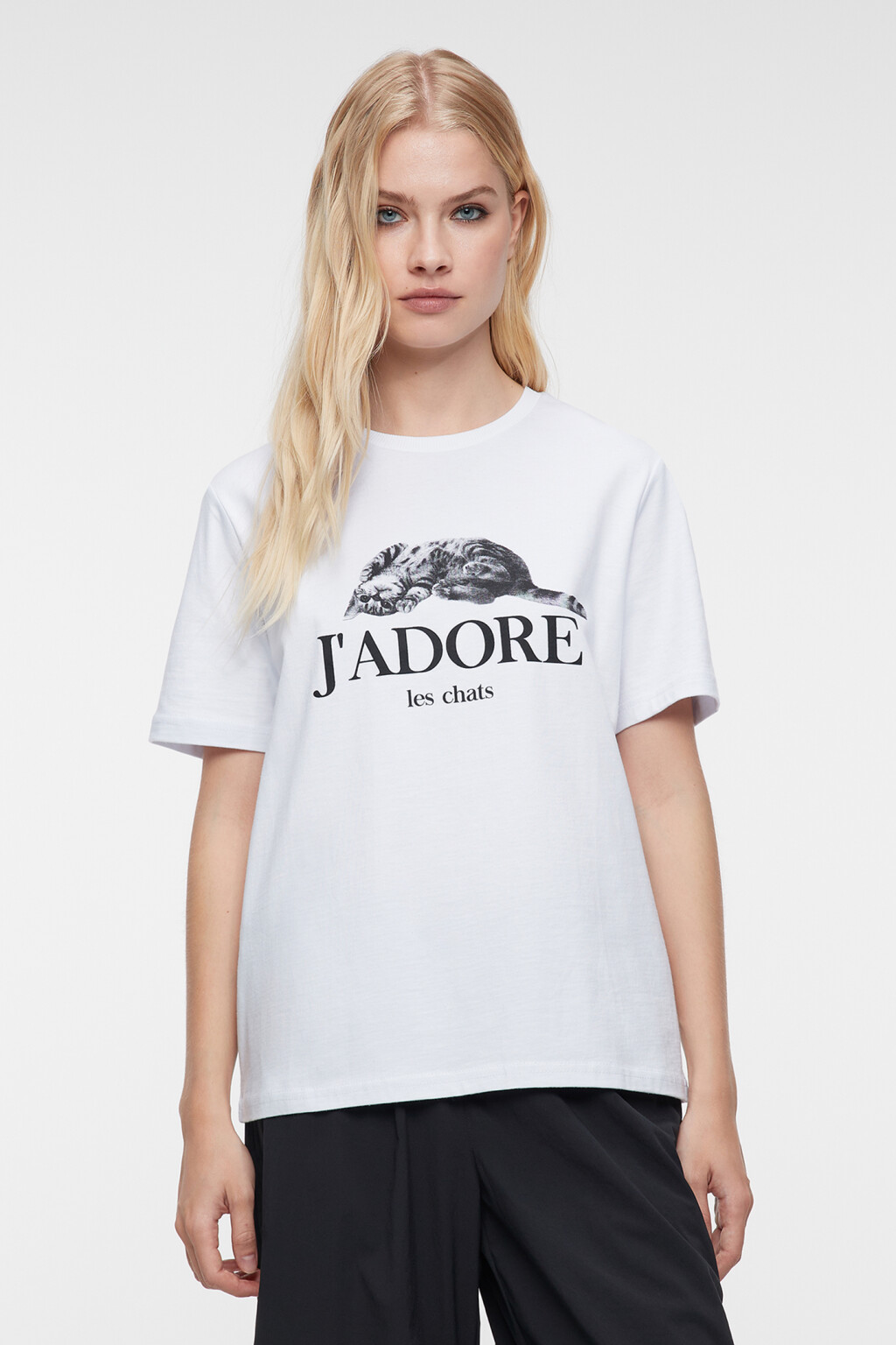 Футболка прямая хлопковая с милым принтом - цвет бежевый - 2