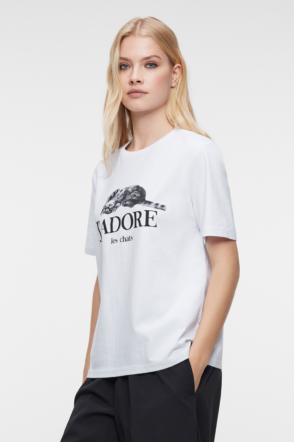 Футболка прямая хлопковая с милым принтом - цвет бежевый - 3