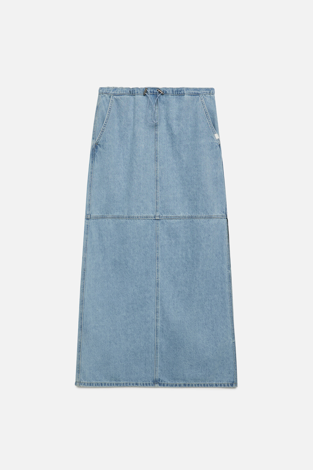 Юбка-парашют макси джинсовая на низкой посадке - цвет голубой - 9