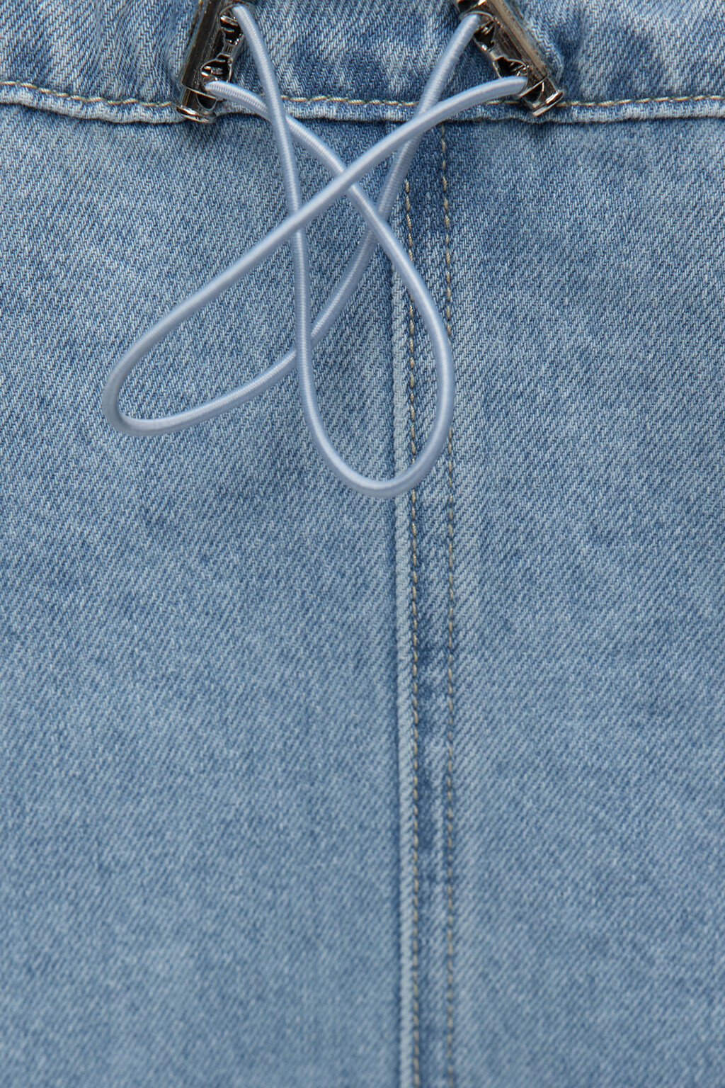 Юбка-парашют макси джинсовая на низкой посадке - цвет голубой - 5