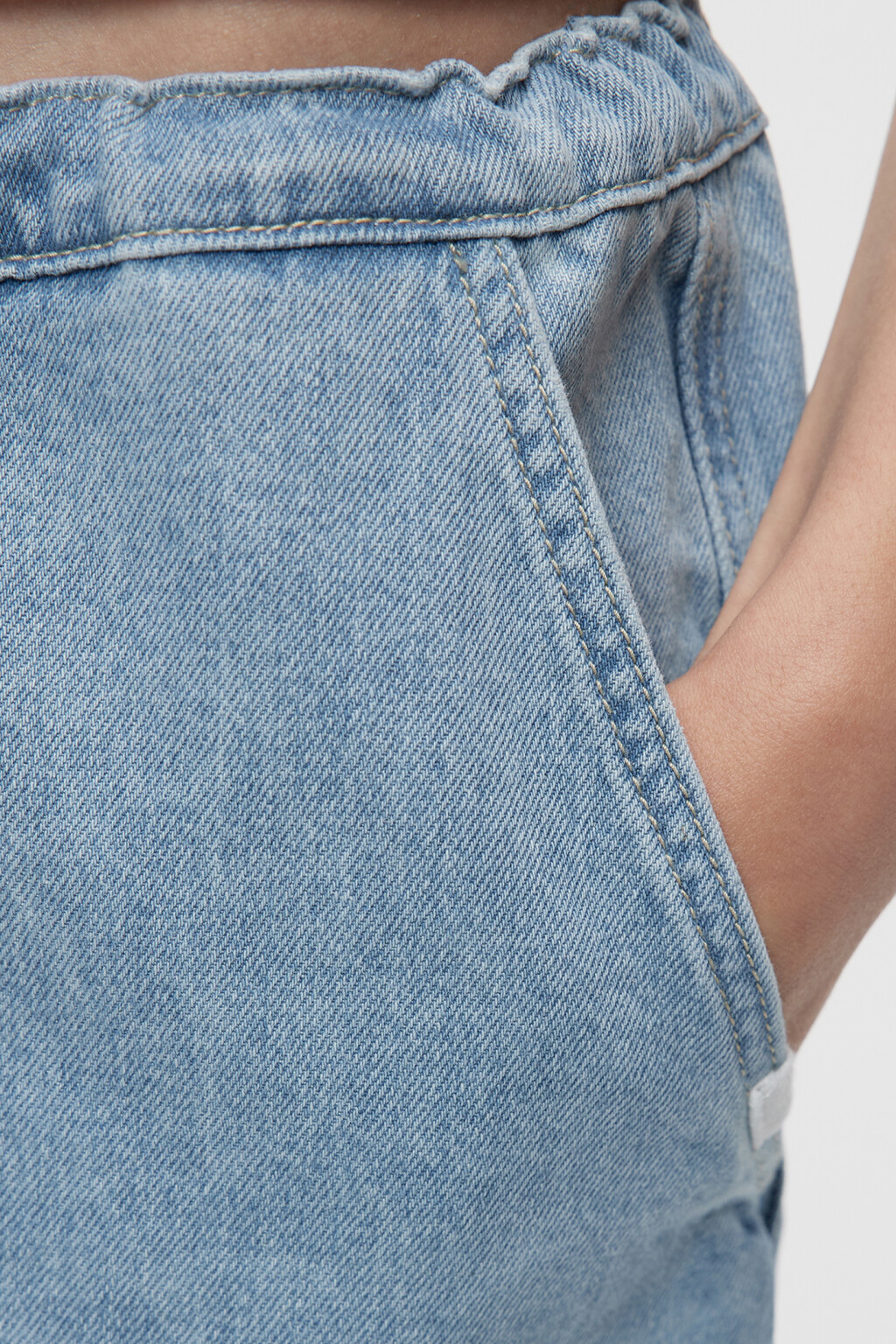 Юбка-парашют макси джинсовая на низкой посадке - цвет голубой - 6