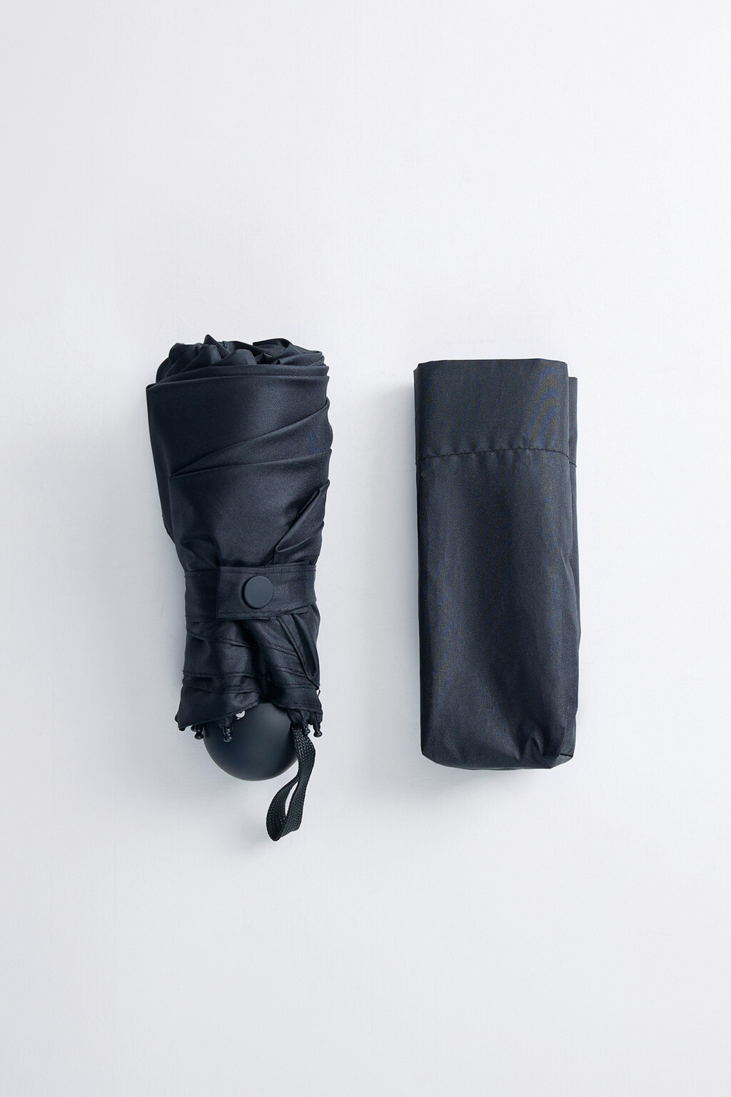 Зонт полуавтоматический однотонный - цвет черный - 2