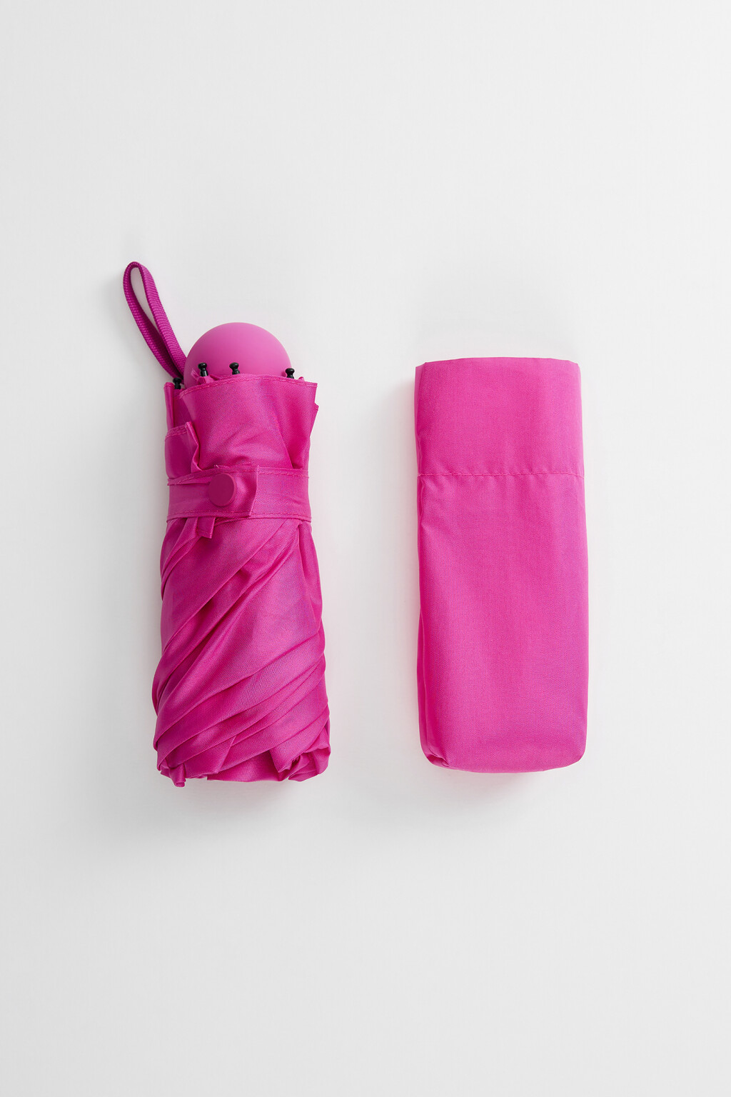 Зонт полуавтоматический однотонный - цвет розовый - 2