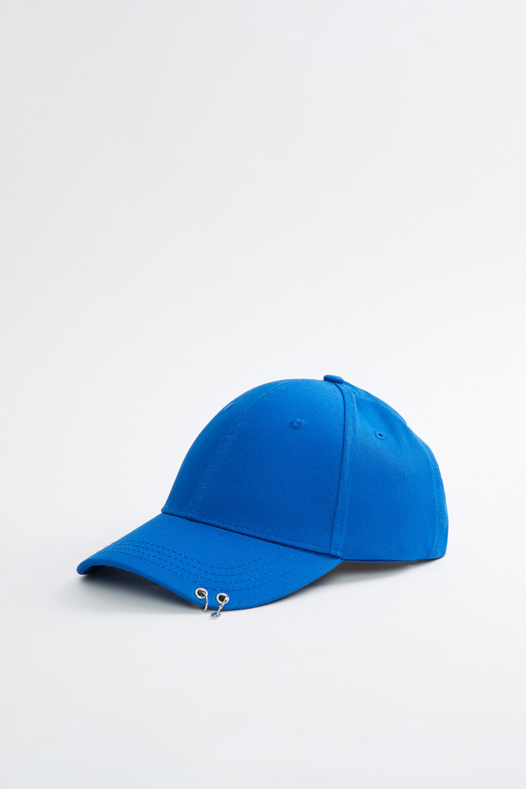 Бейсболка хлопковая с металлическими кольцами - цвет синий - 3