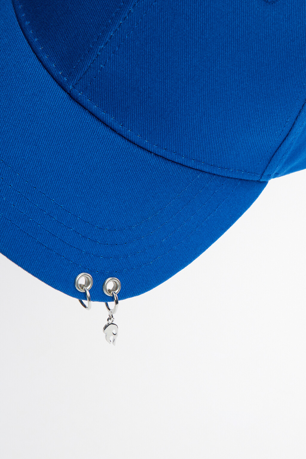 Бейсболка хлопковая с металлическими кольцами - цвет синий - 4