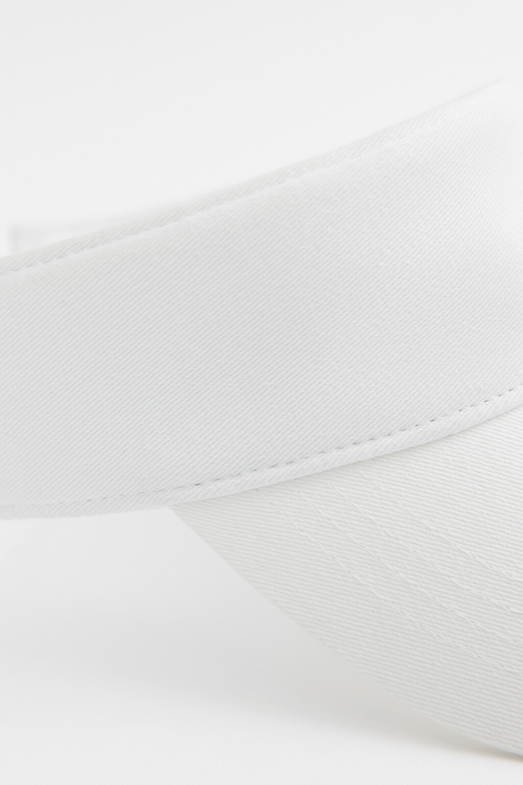 Козырек теннисный хлопковый с застежкой на липучку - цвет белый - 4