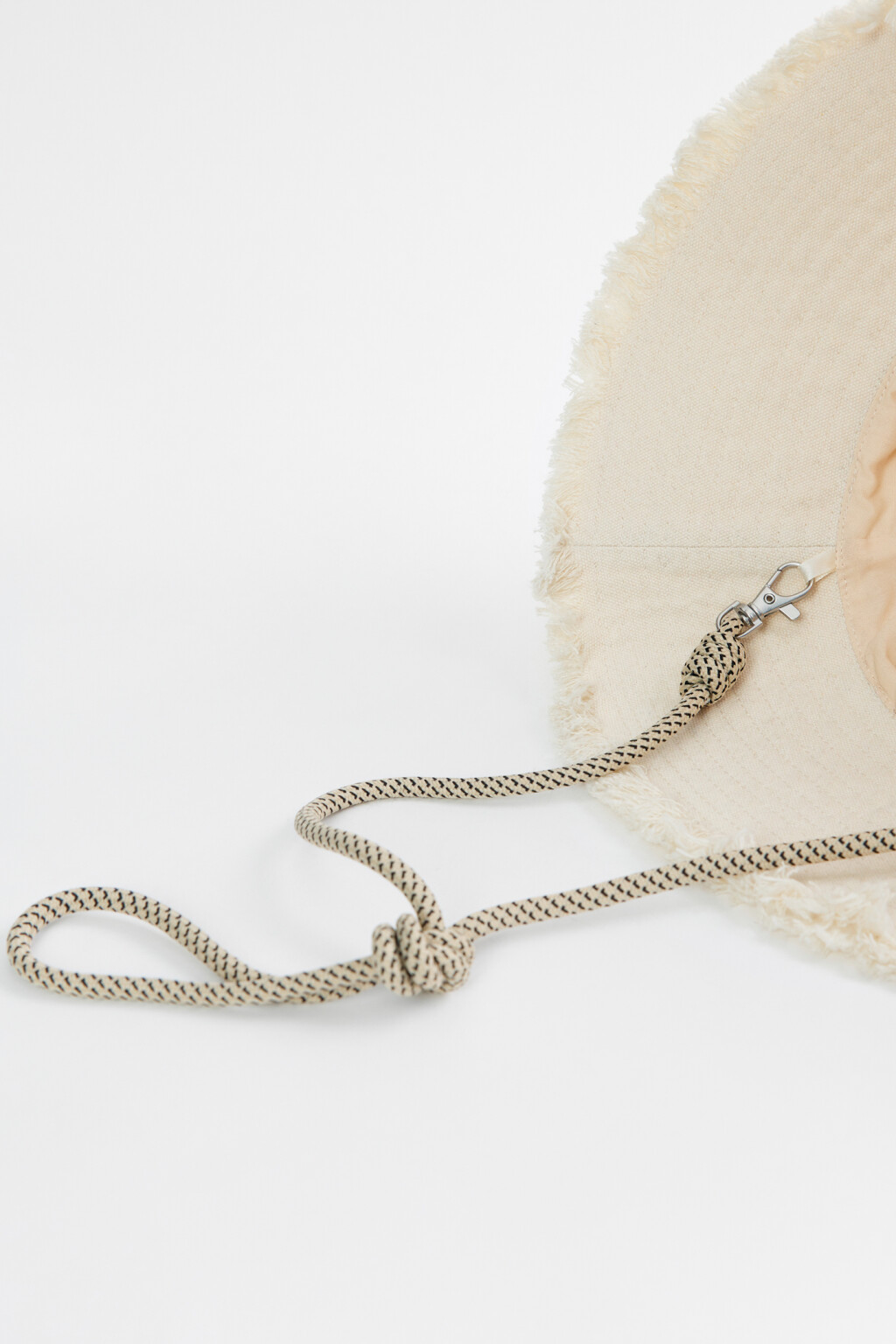 Панама хлопковая с широкими полями и завязками - цвет молочный - 4