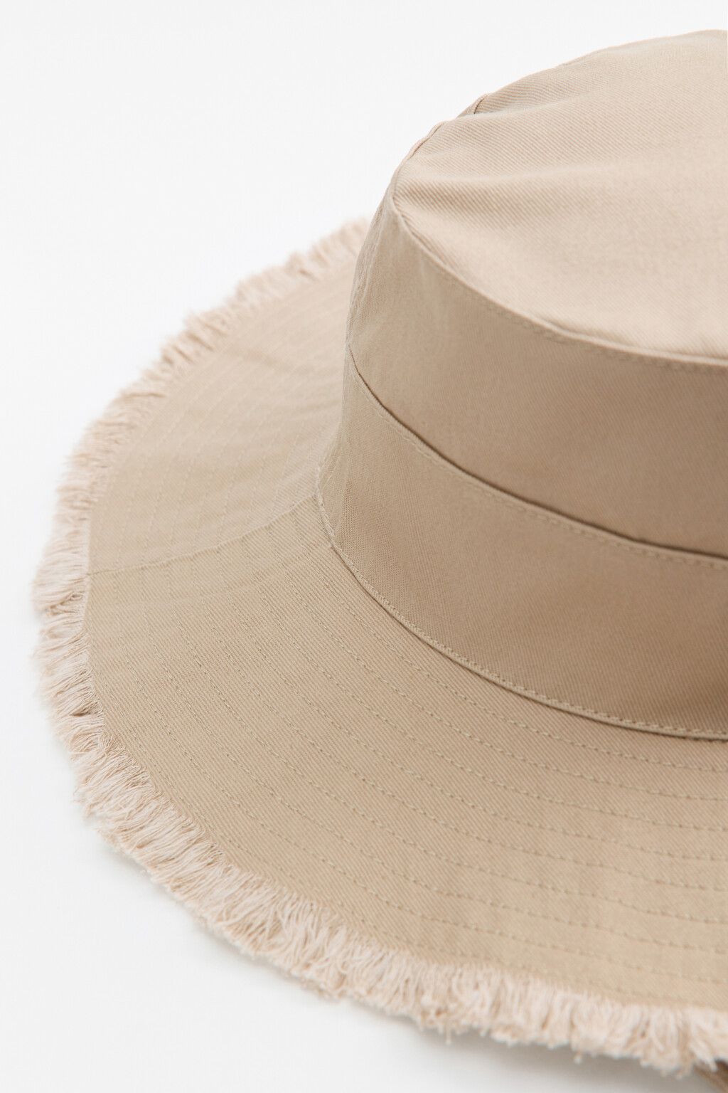 Панама хлопковая с обрезанными краями и завязками - цвет коричневый - 2