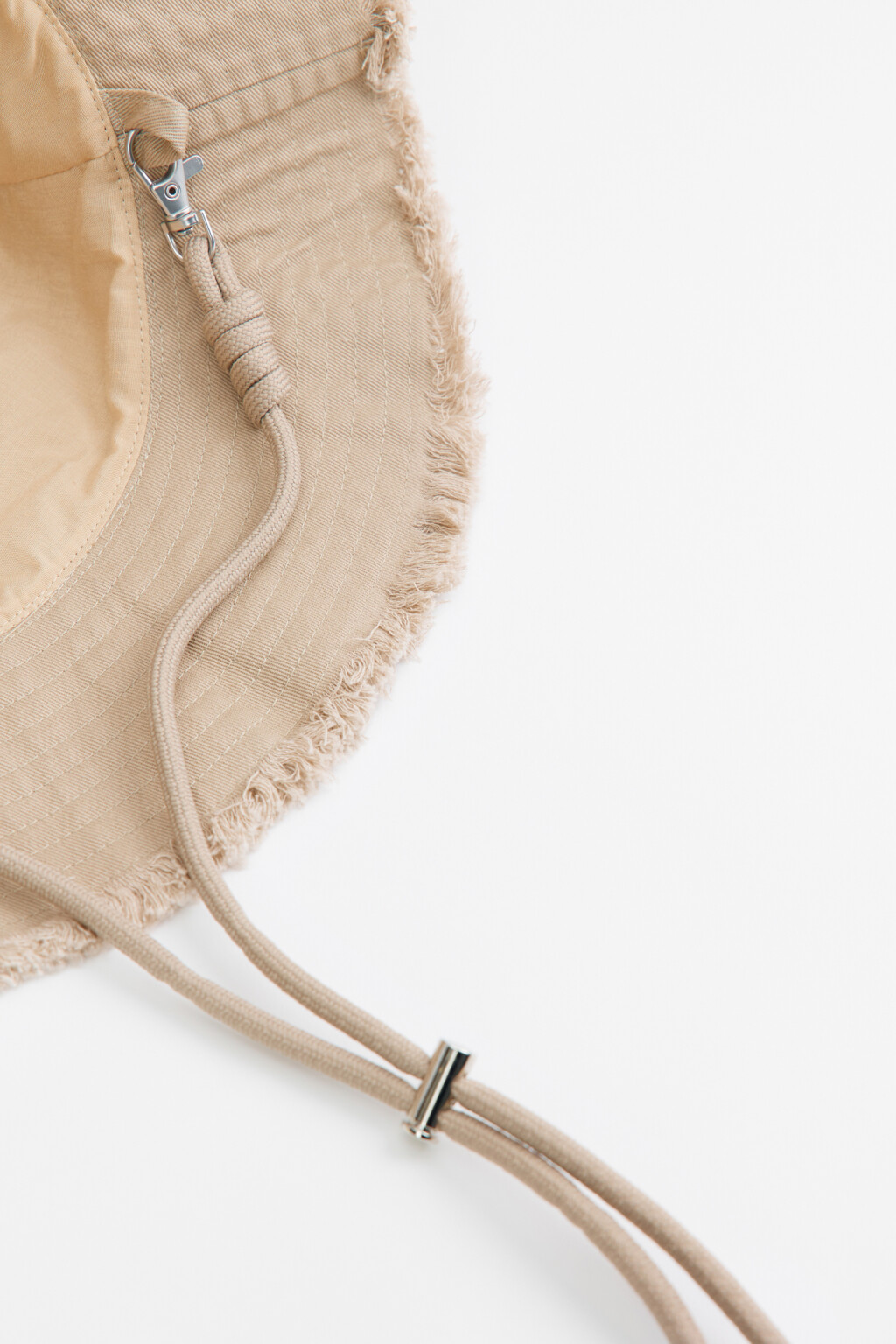 Панама хлопковая с обрезанными краями и завязками - цвет коричневый - 3