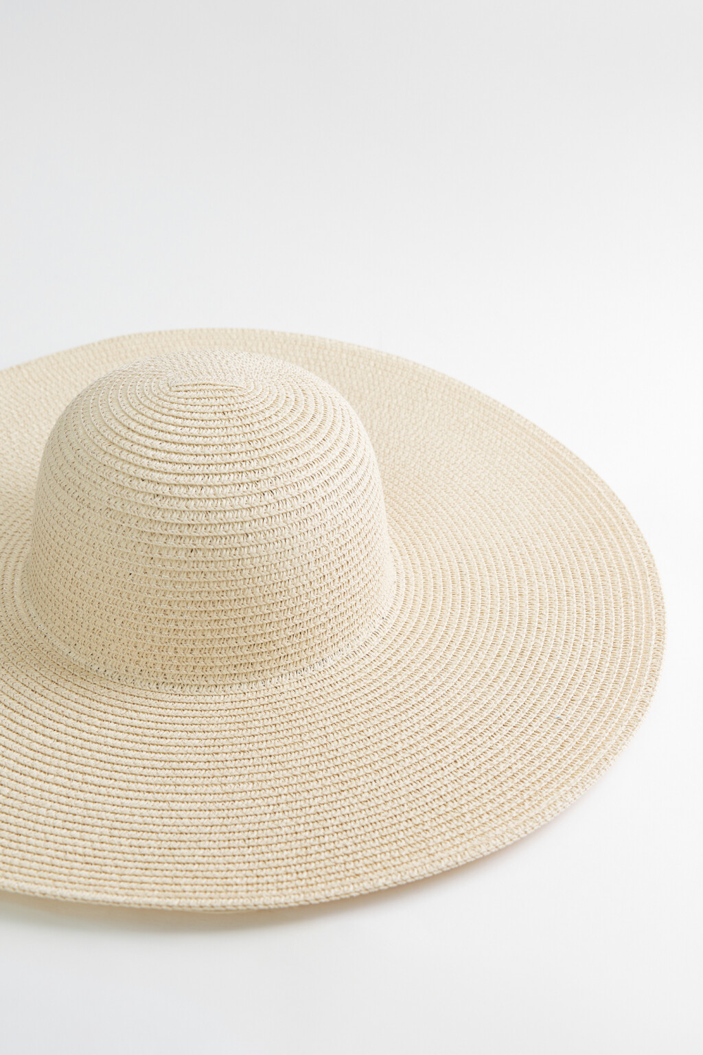 Шляпа соломенная плетеная с широкими полями - цвет бежевый - 2