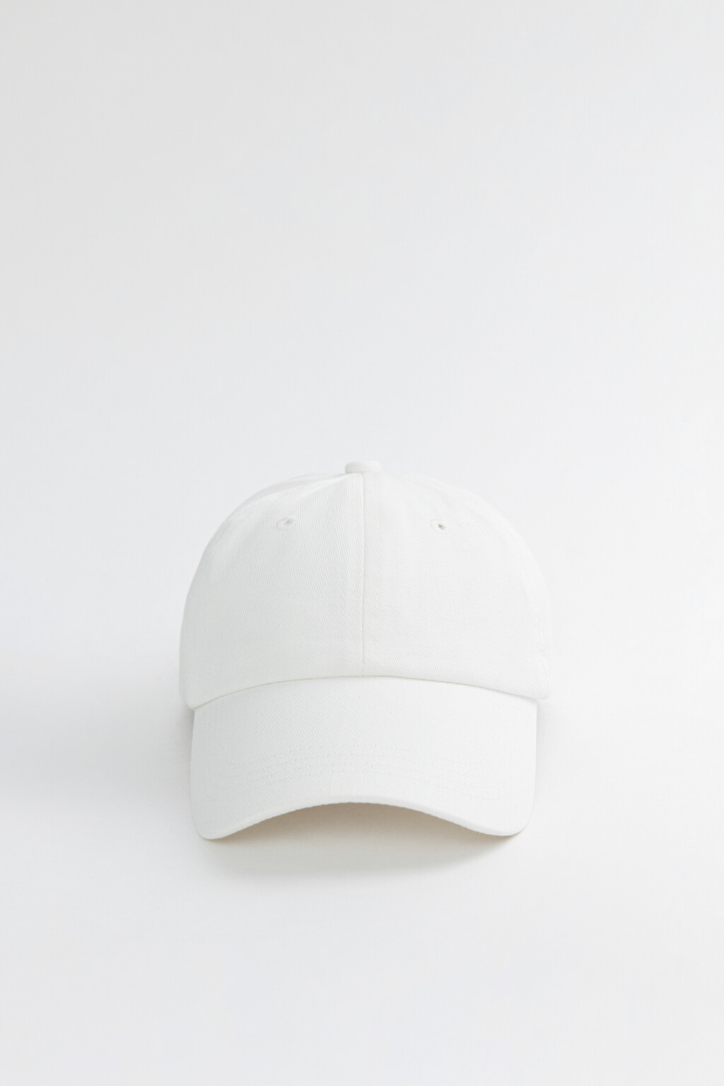 Бейсболка классическая хлопковая с длинным козырьком - цвет белый - 1