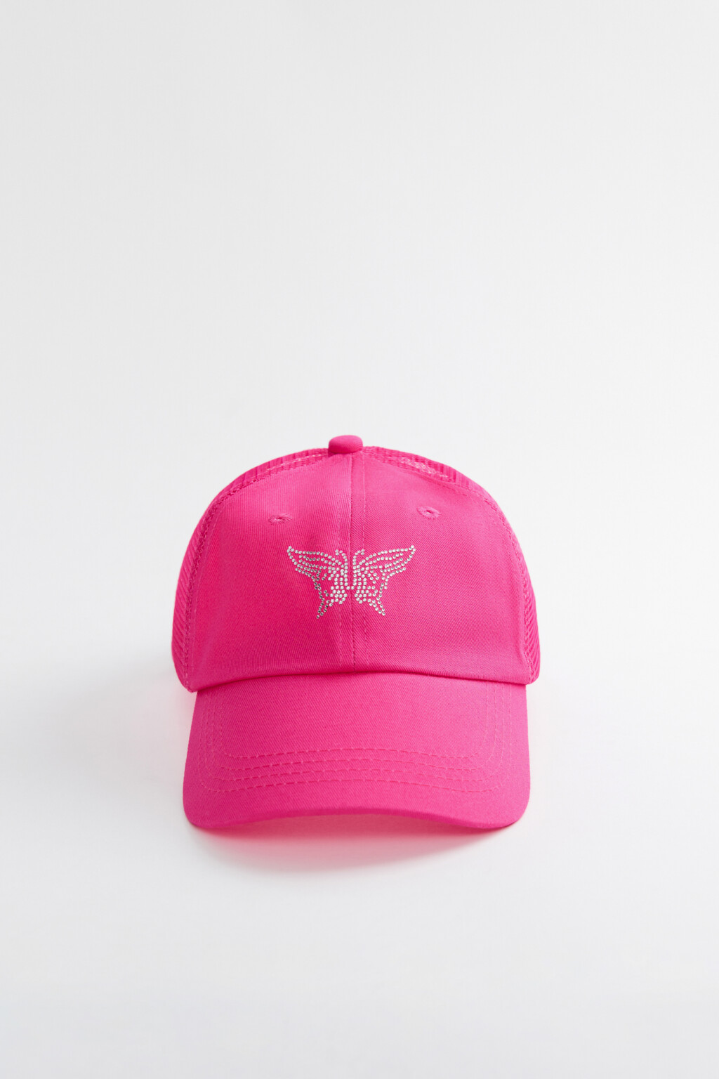 Бейсболка хлопковая с длинным козырьком и принтом - цвет розовый - 2