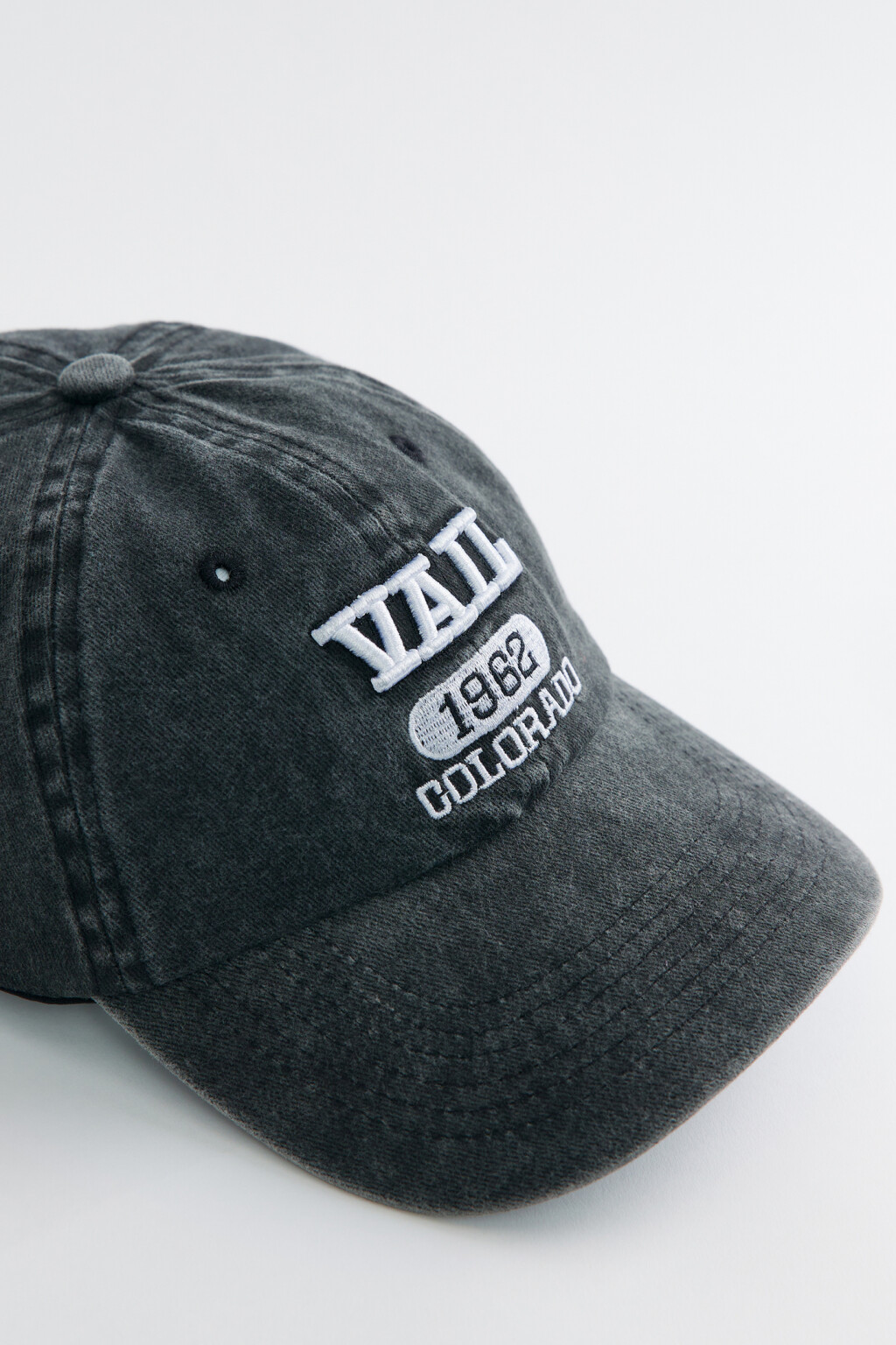 Бейсболка хлопковая с принтом и надписью - цвет серый - 4