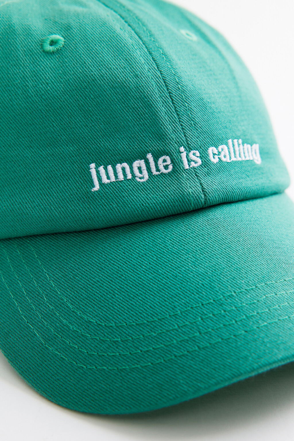 Бейсболка хлопковая с принтом-надписью - цвет зеленый - 3