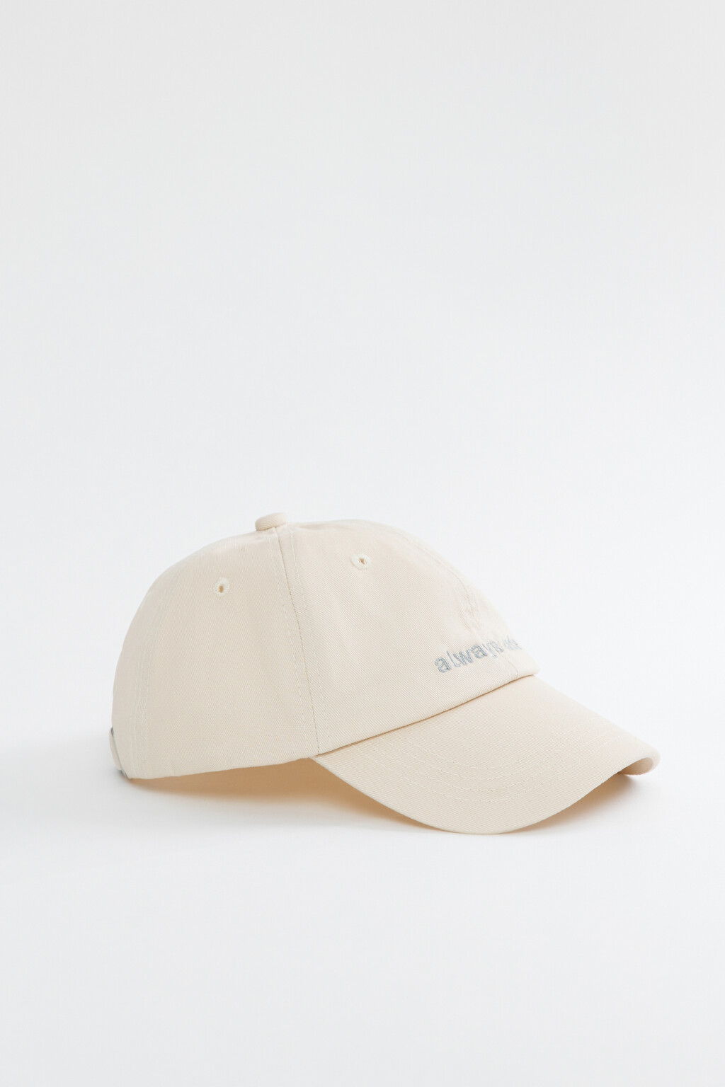 Бейсболка хлопковая с принтом-надписью - цвет бежевый - 2