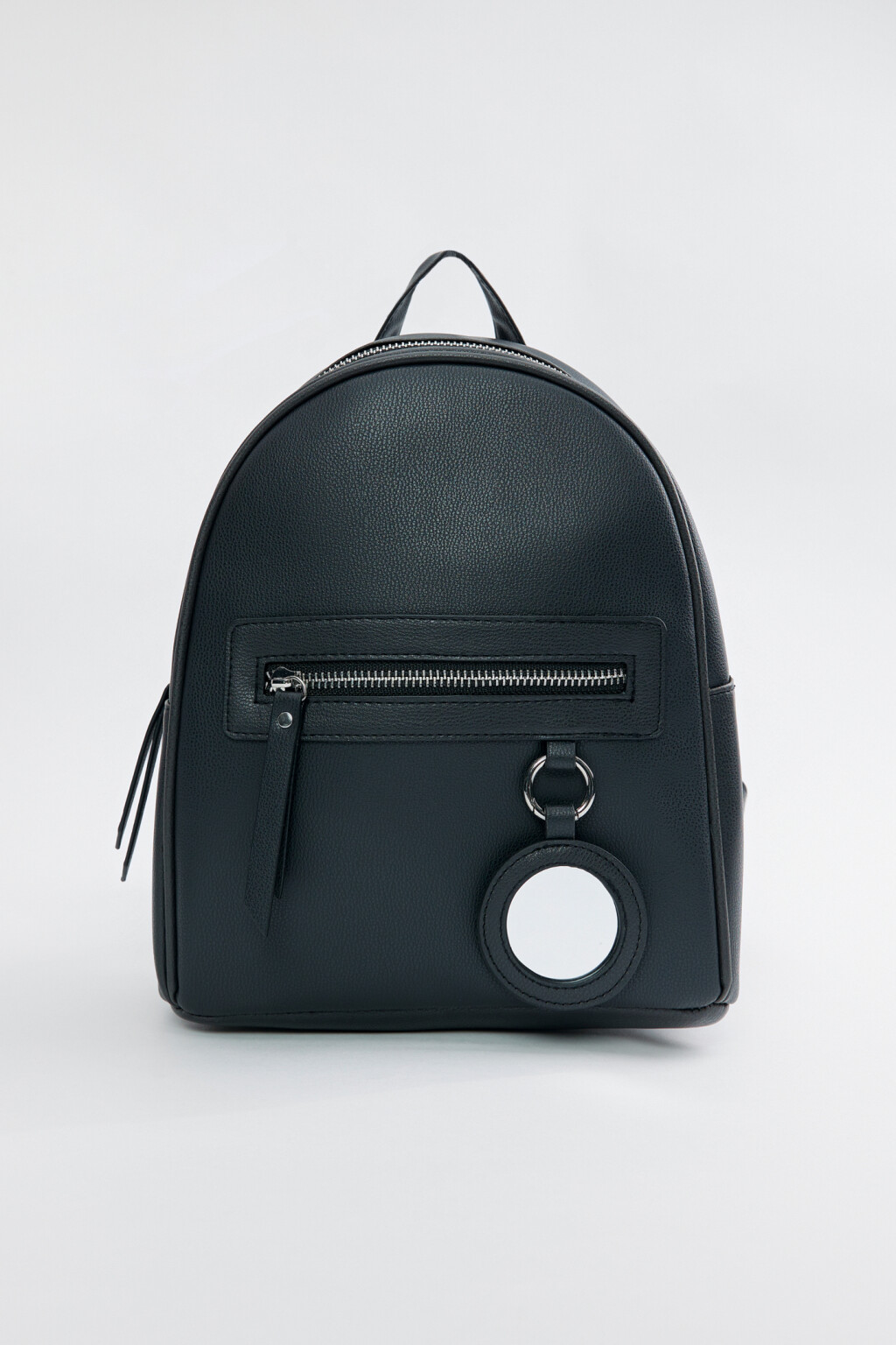 Рюкзак миниатюрный из искусственной кожи с зеркалом - цвет черный - 3