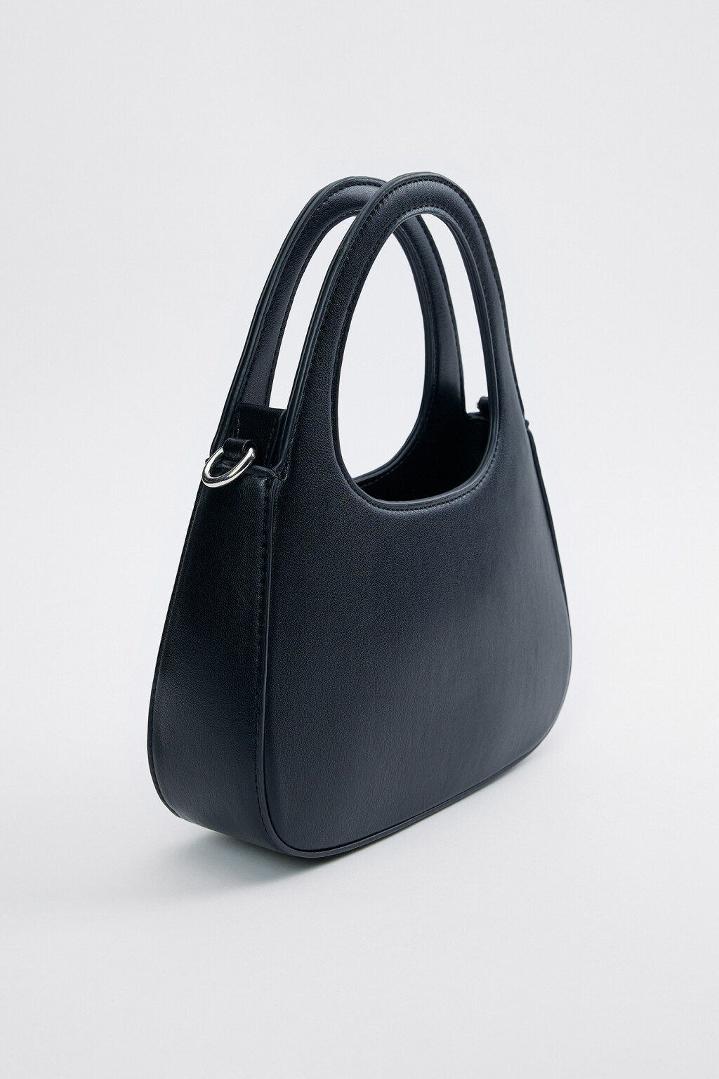 Сумка-кроссбоди из искусственной кожи с круглыми ручками - цвет черный - 4