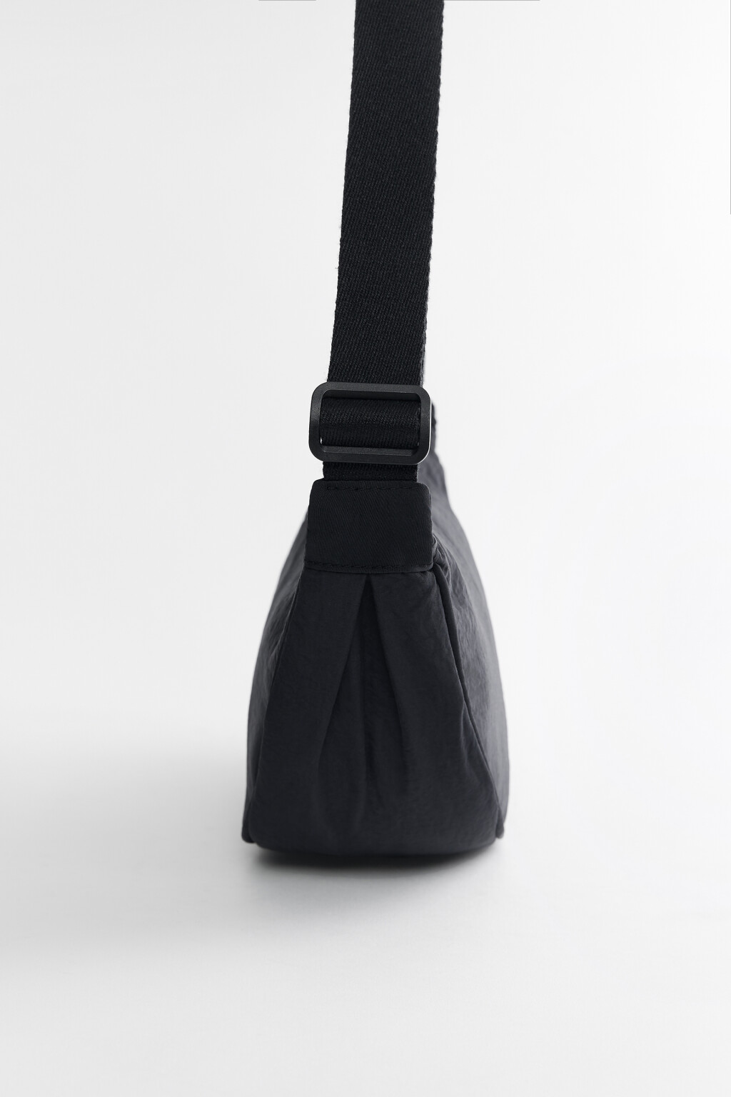 Сумка-банан поясная текстильная с широким ремнем - цвет черный - 4