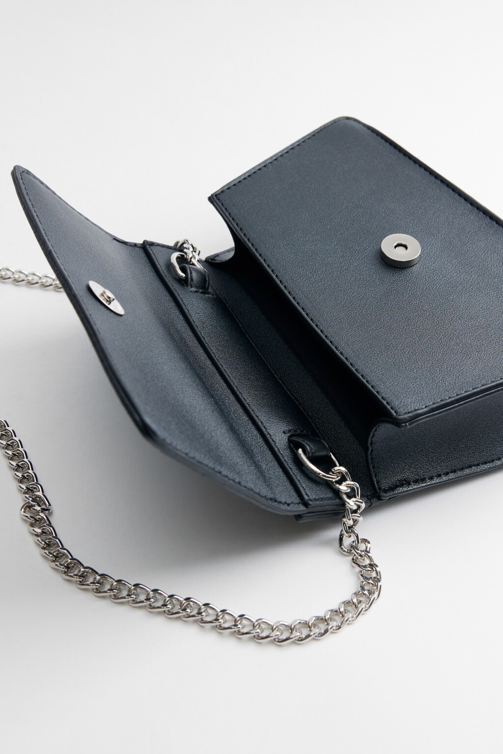 Сумка-кроссбоди из искусственной кожи асимметричная - цвет черный - 5