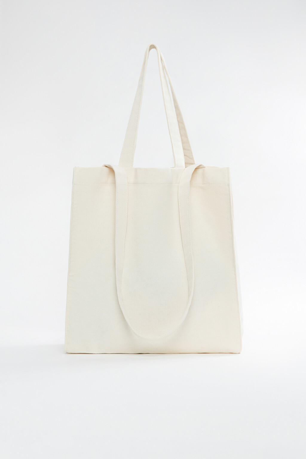 Сумка-мешок хлопковая с ремнем через плечо и ручками - цвет молочный - 2