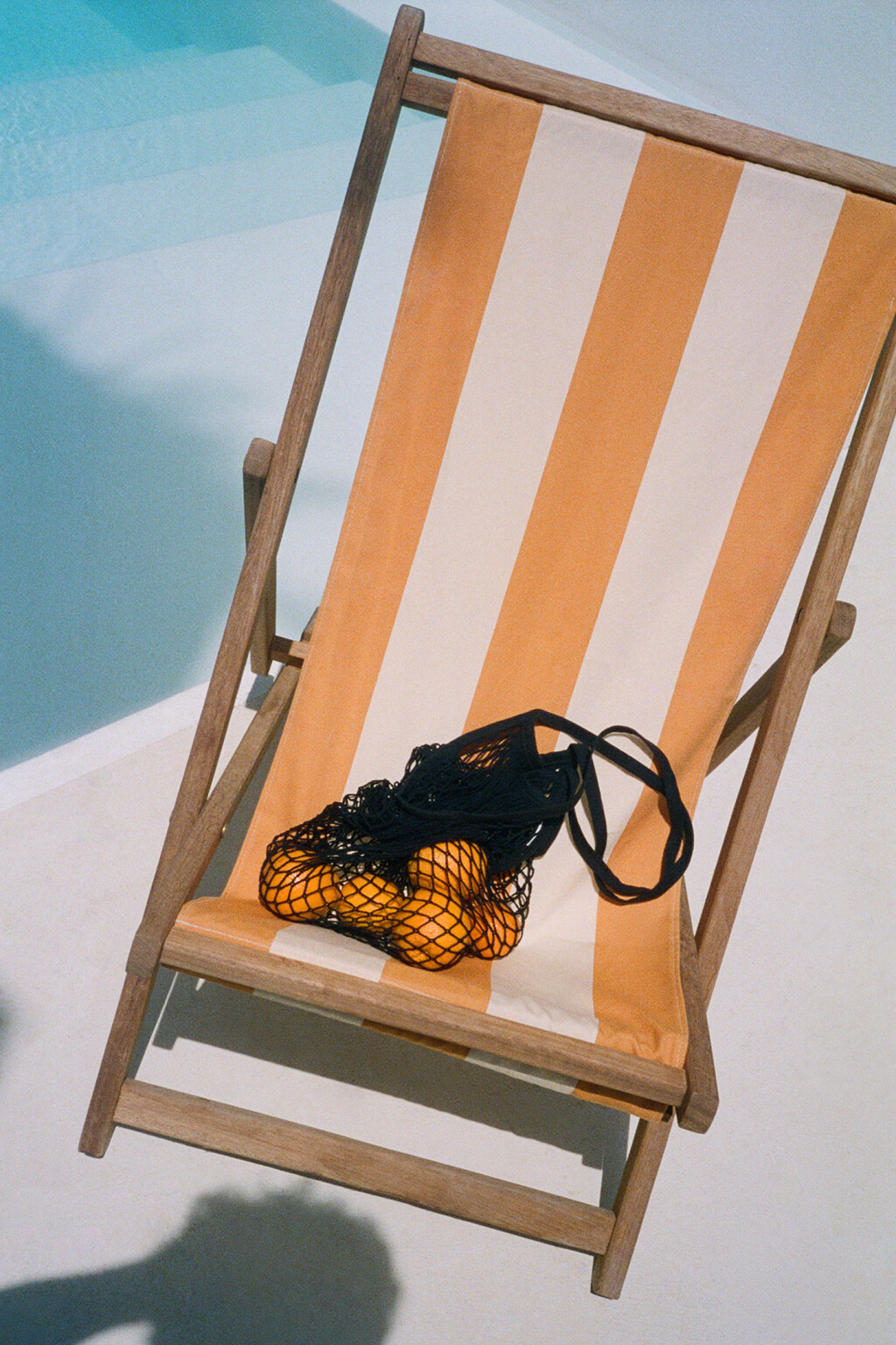 Сумка-авоська круглая хлопковая крупного плетения - цвет черный - 3