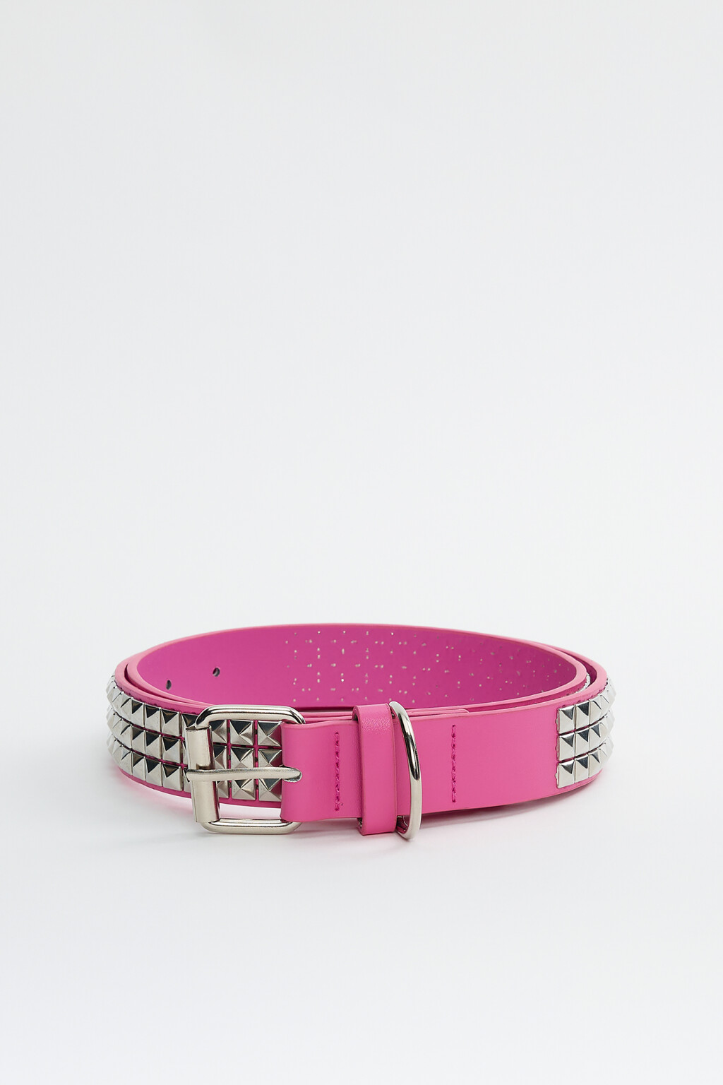 Ремень из искусственной кожи широкий с металлическим декором - цвет розовый - 1