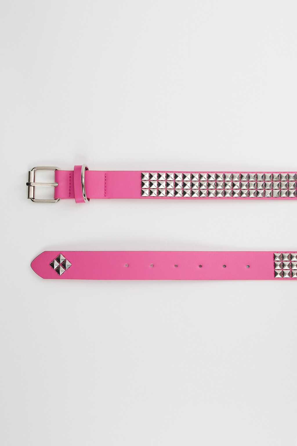 Ремень из искусственной кожи широкий с металлическим декором - цвет розовый - 3