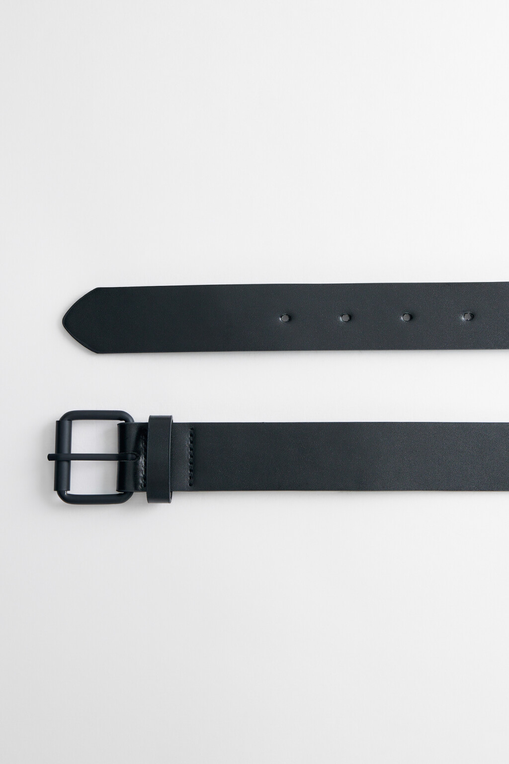 Ремень брючный гладкий из искусственной кожи - цвет черный - 3