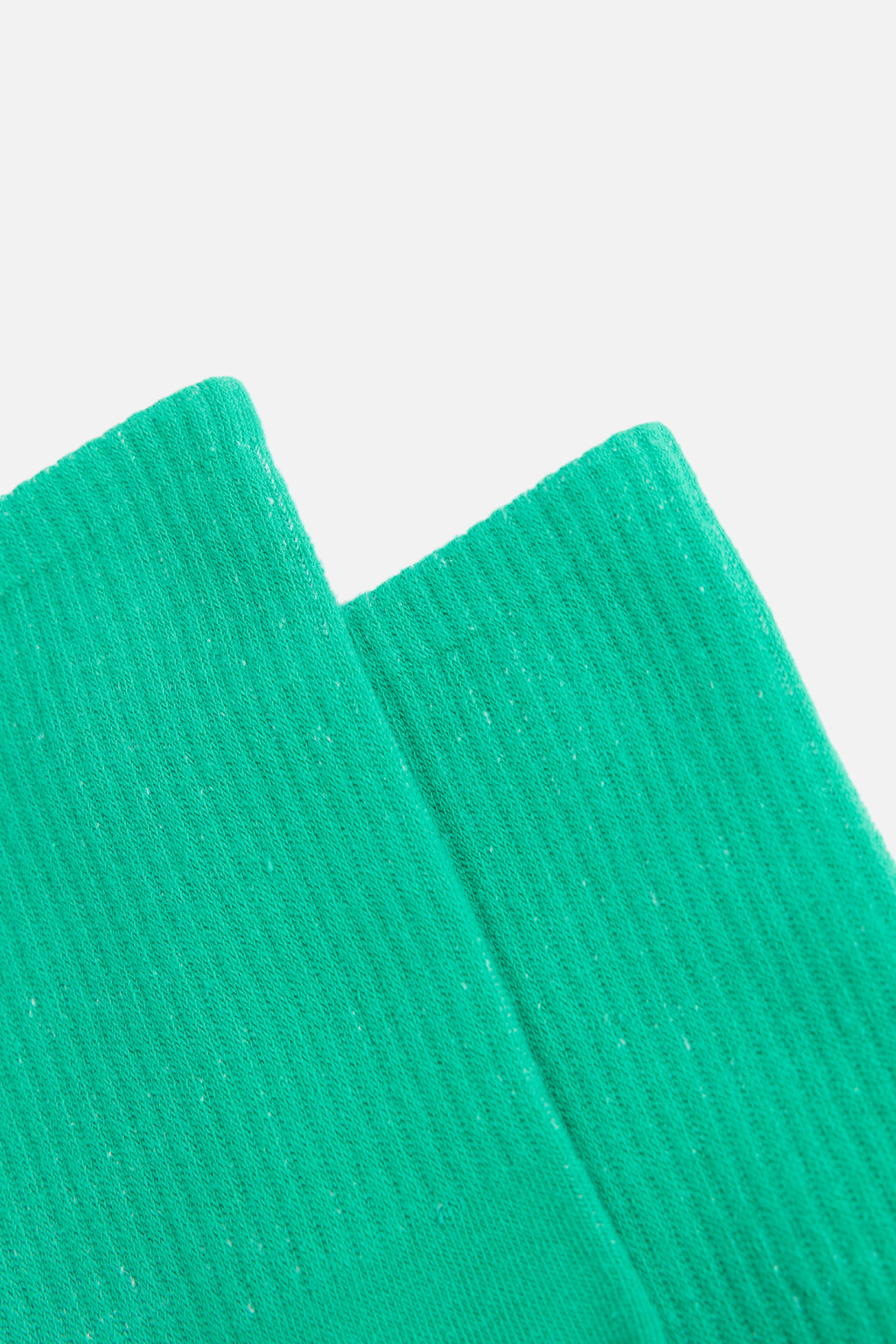 Носки высокие хлопковые в рубчик - цвет зеленый - 2
